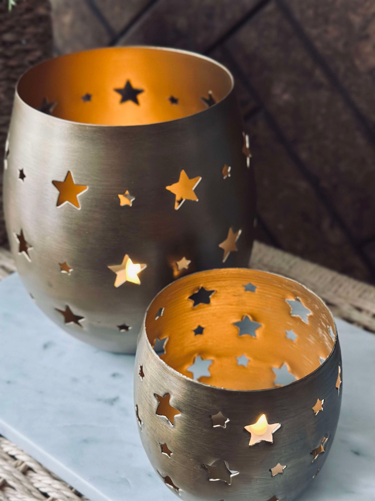 Kerzenhalter mit Sternen - Small