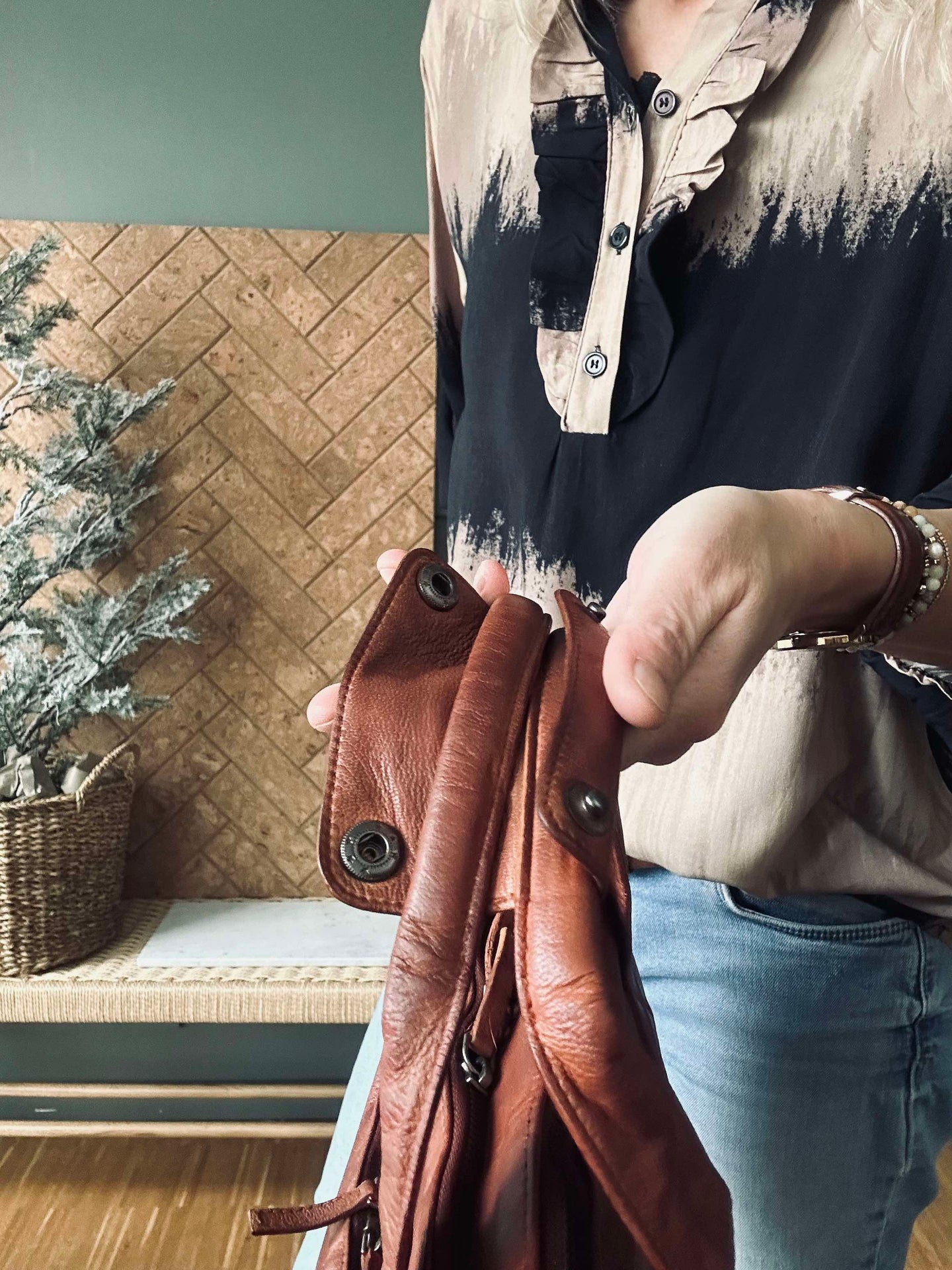 Arbeitstasche - Cognac Cow leather