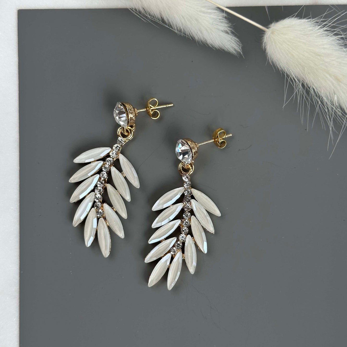 Ohrringe Feather - White
