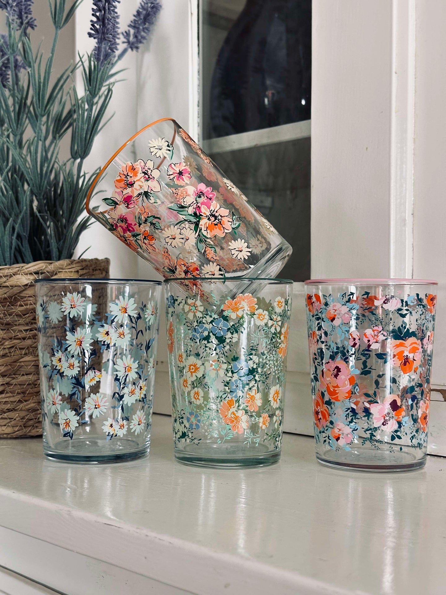 Trinkgläser Flora - Packung mit 4 Stück