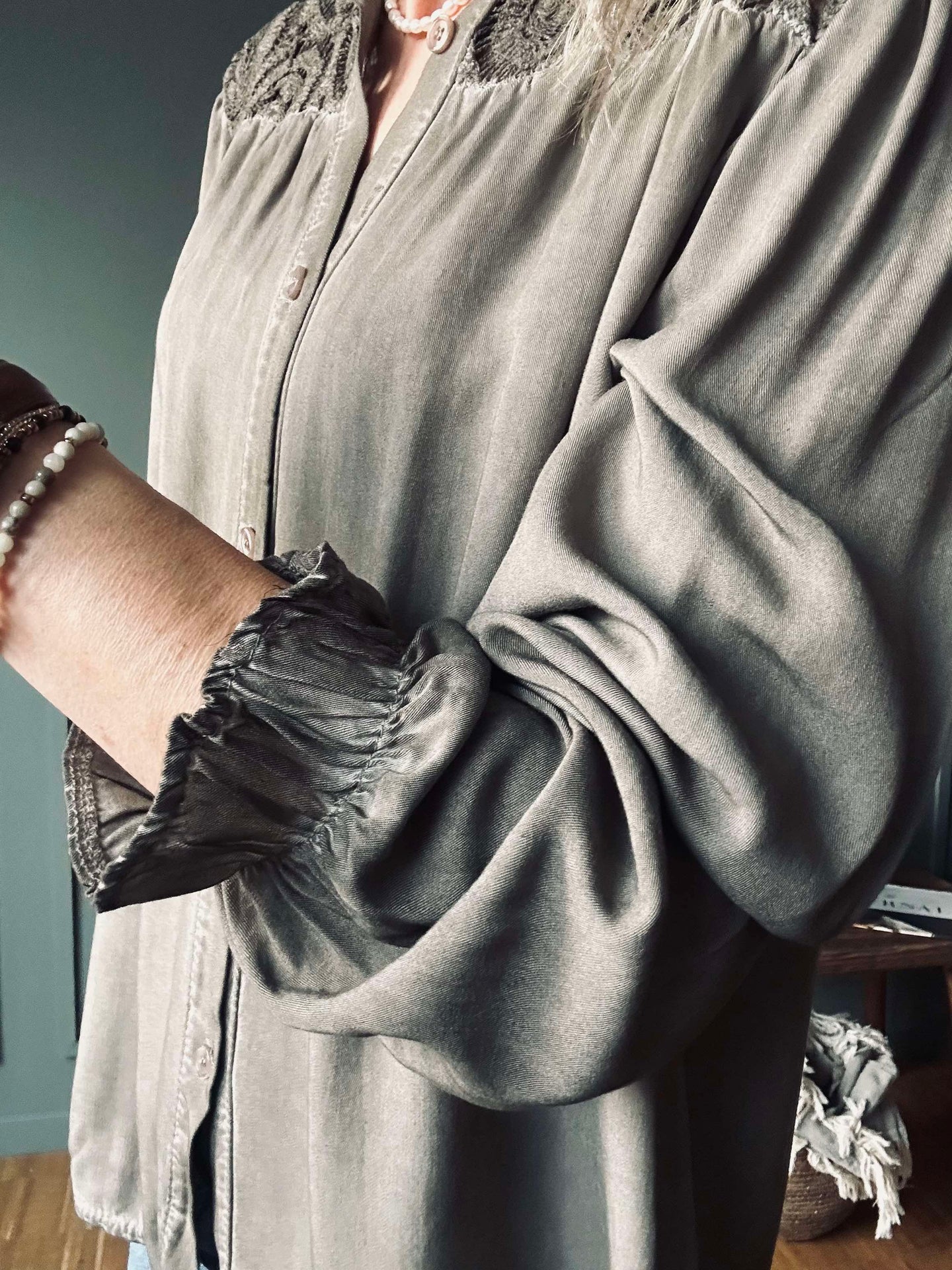 Bluse mit Spitze Fango