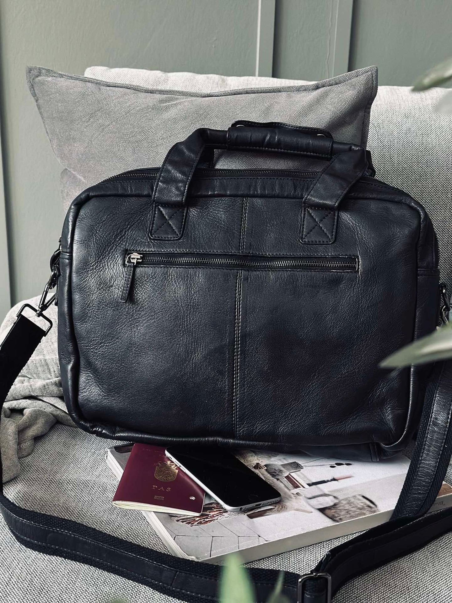 Arbeitstasche - Black Cow leather