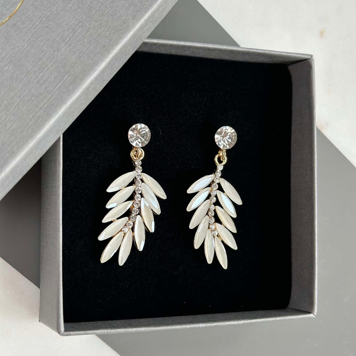 Ohrringe Feather - White