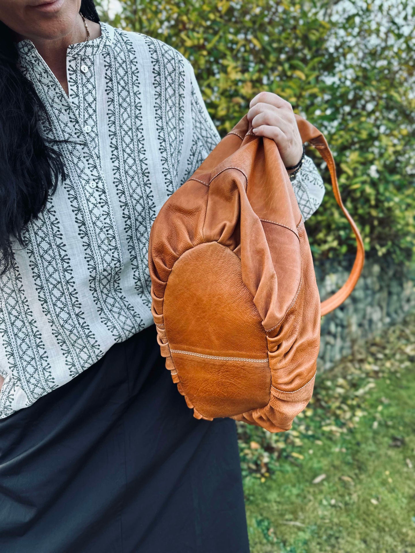 Schultertasche Big cognac