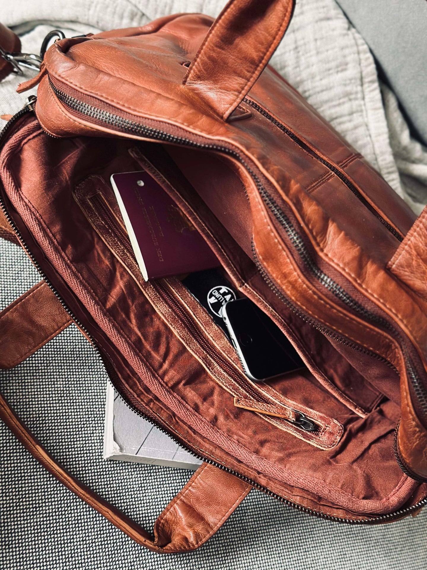 Arbeitstasche - Cognac Cow leather