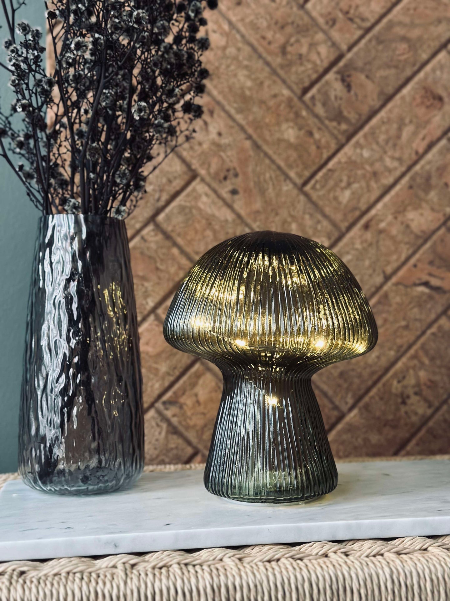Mushroom mit Rillen 15cm - Grün