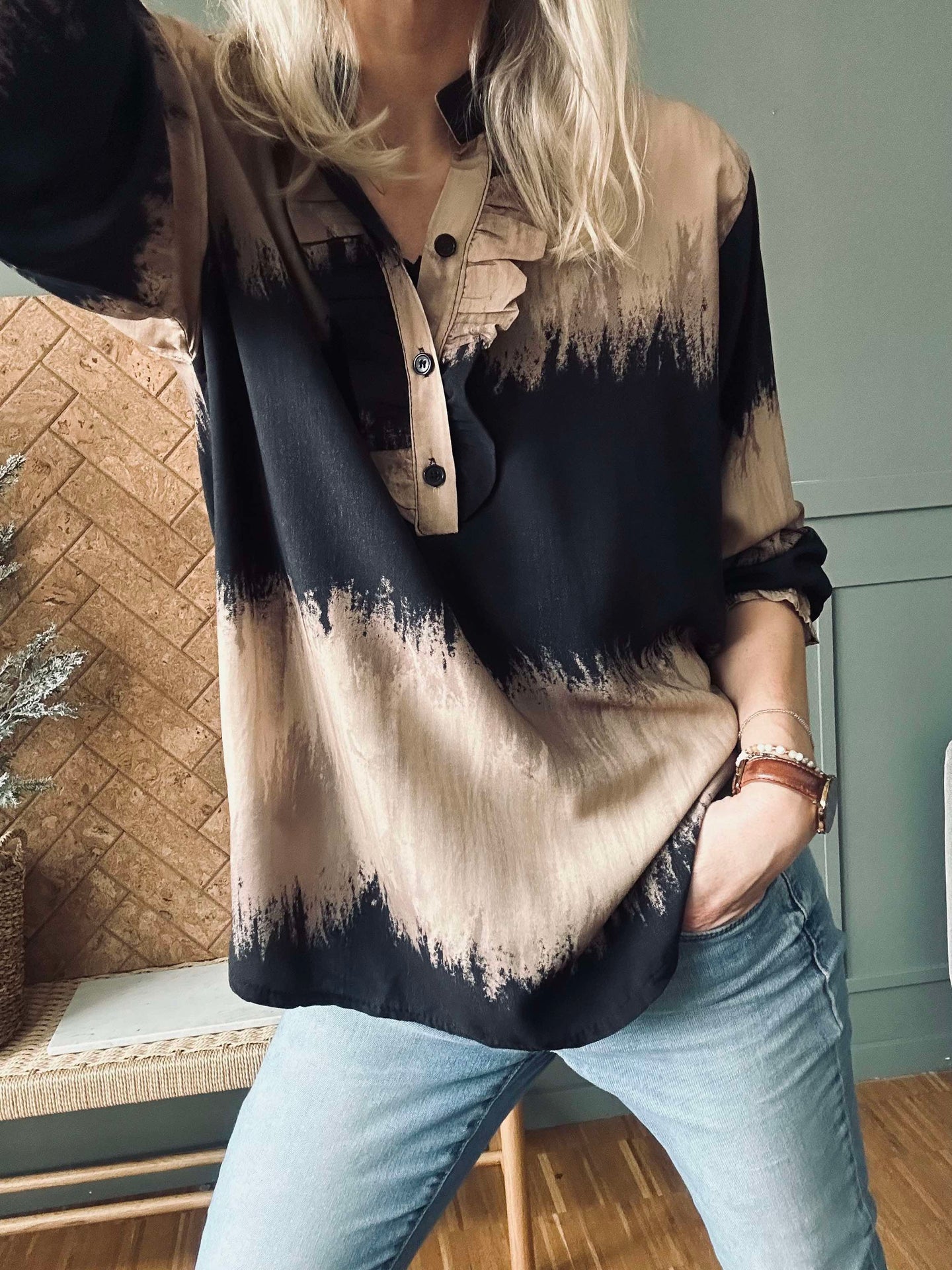Hemd Aya Dark Camel