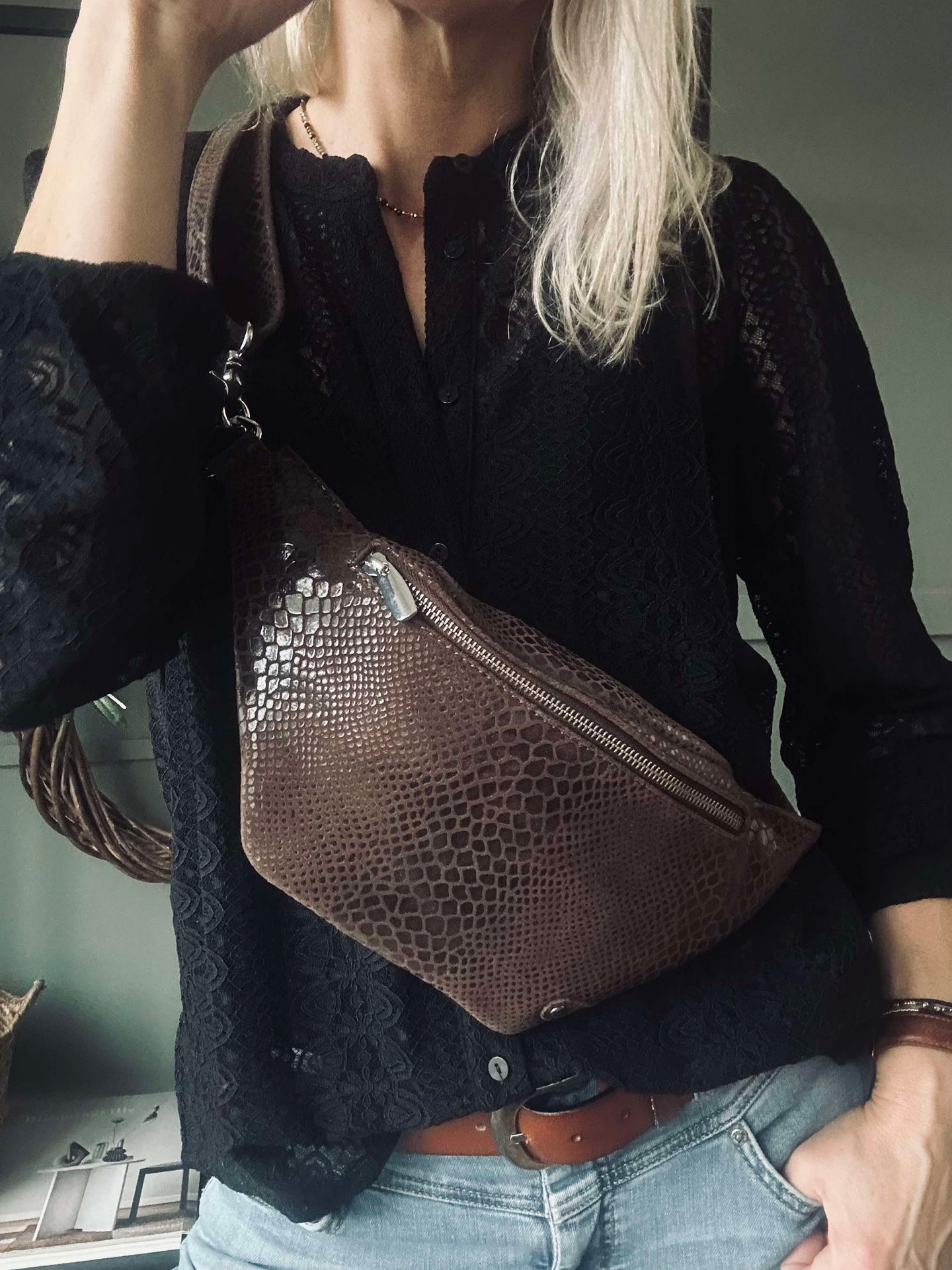 Bumbag Aura Braun Croco