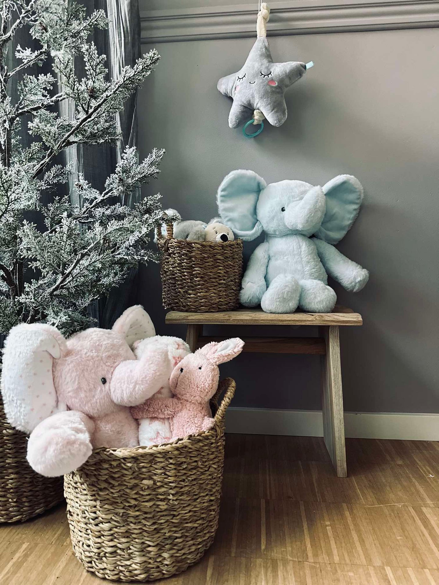 Plüsch-Elefant 38cm - Hellblau