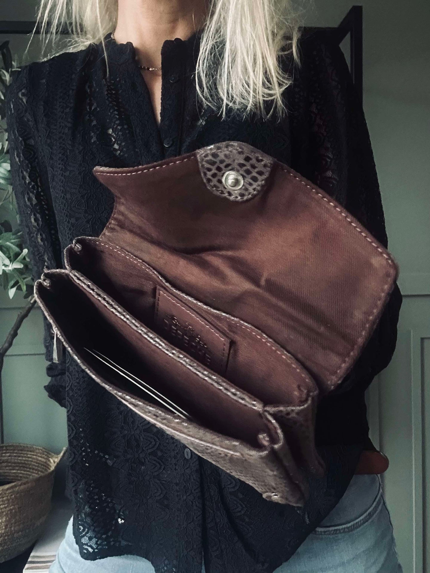 Geldbörse Aura Brown Croco