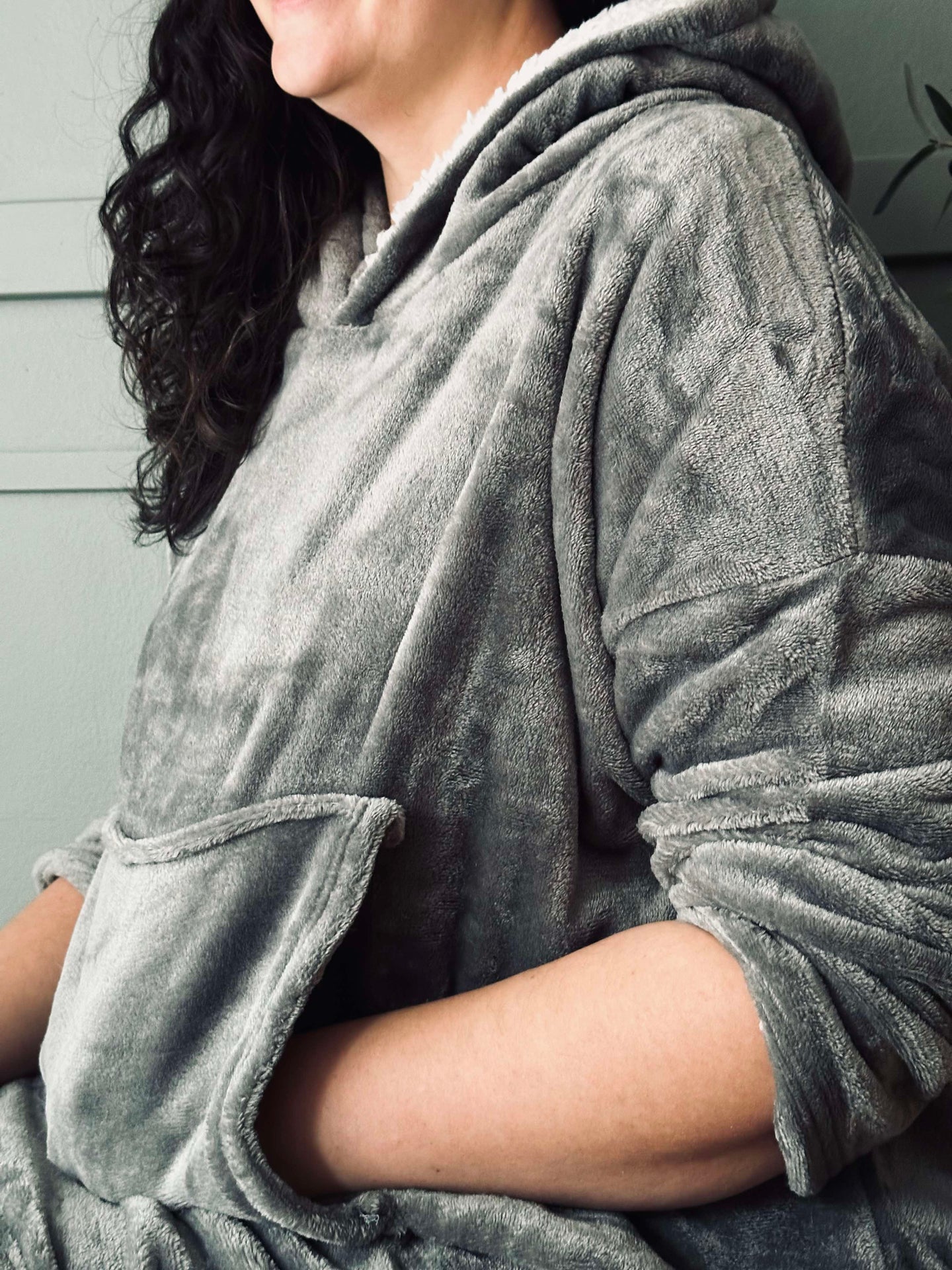 Hoodie Fleece Grau - Oversize