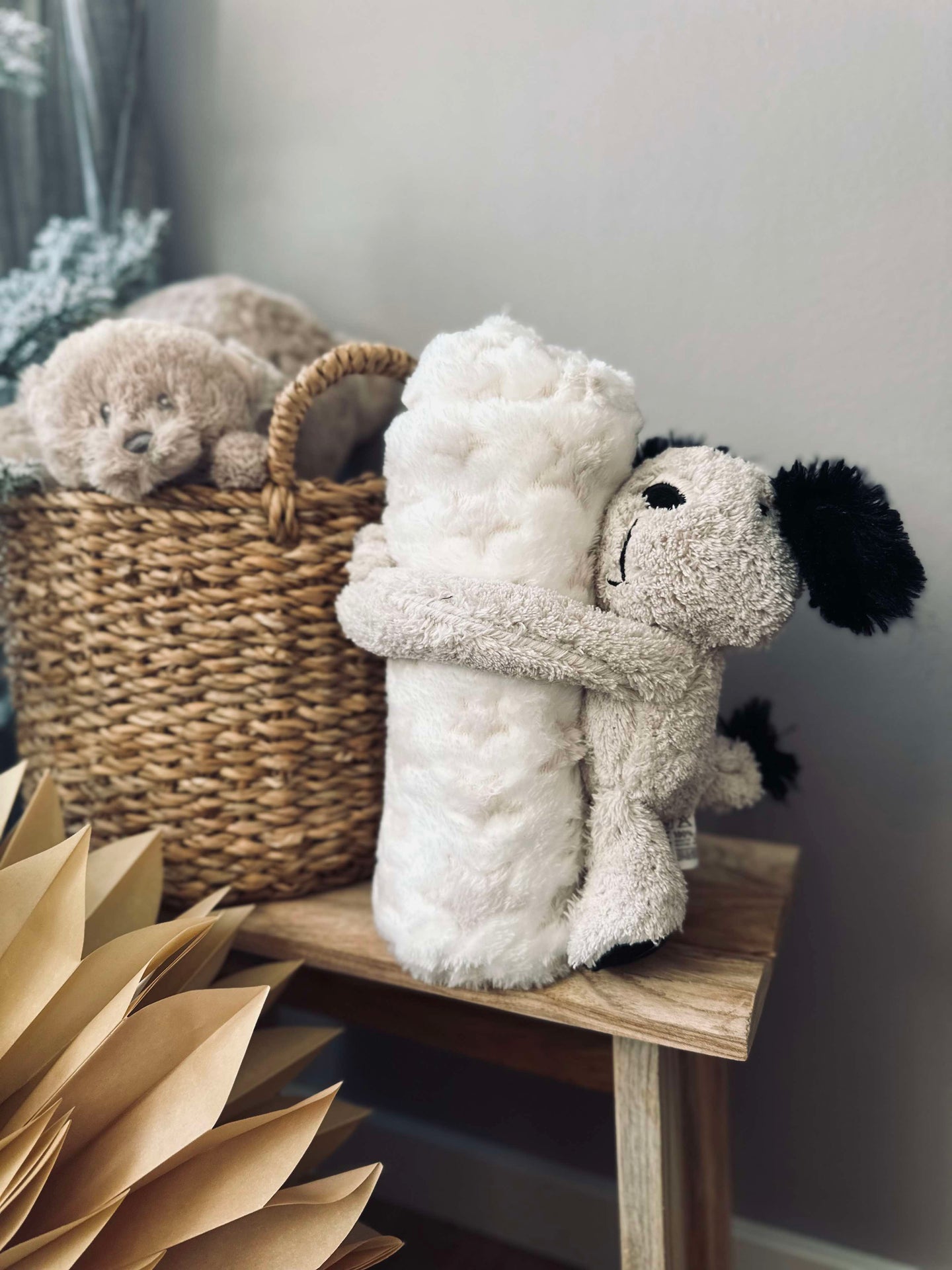 Babydecke mit Kuschelhund