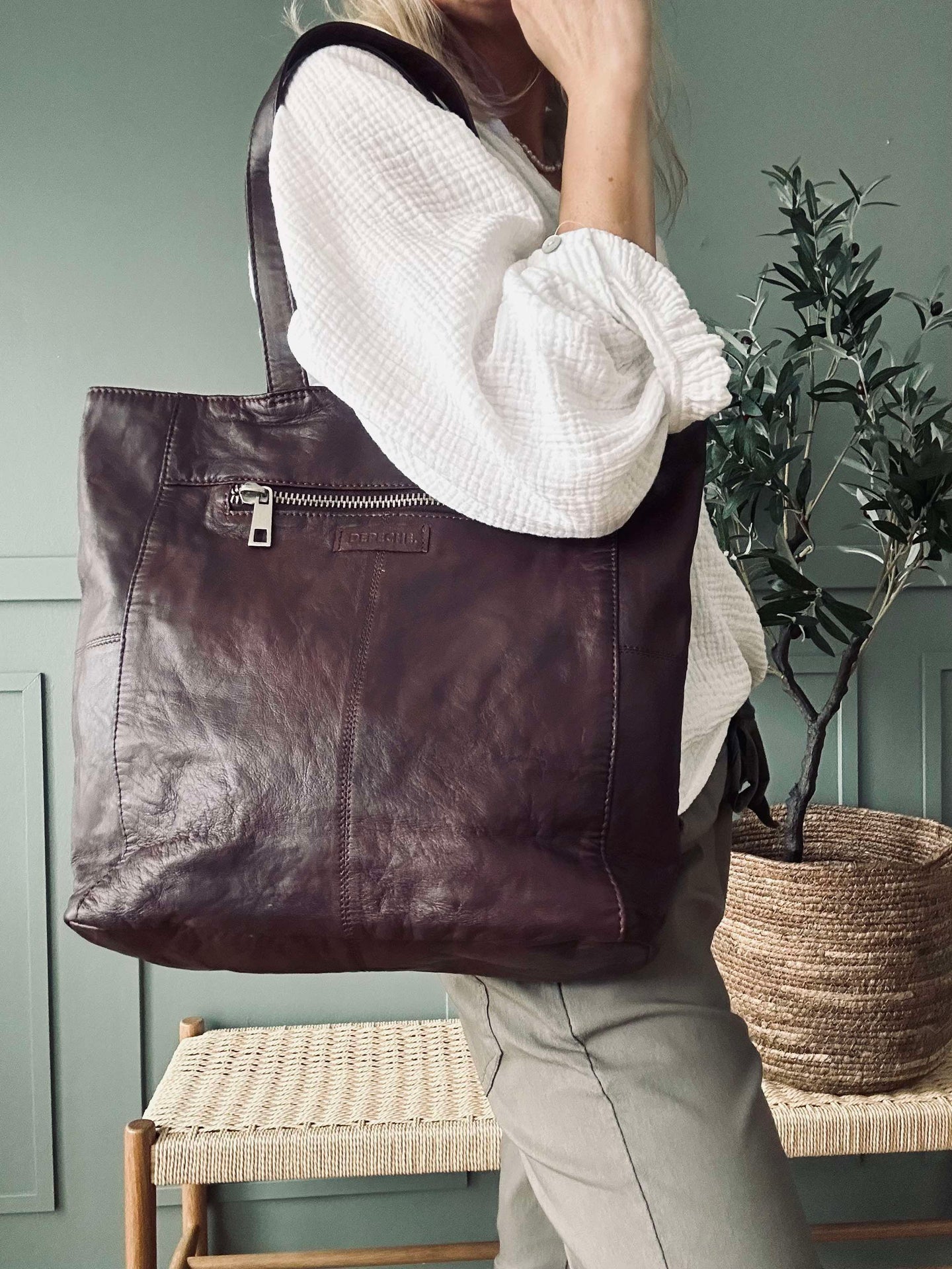 Shopper Cranberry - Weiches Kalbsleder