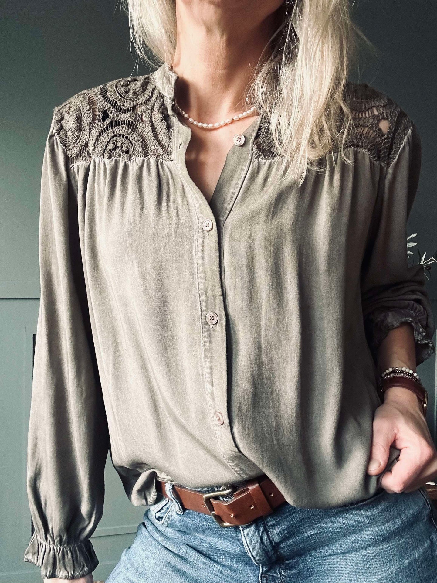 Bluse mit Spitze Fango