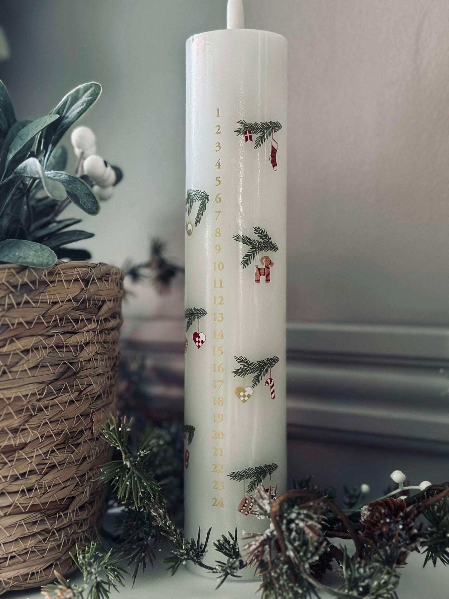 LED-Kalenderkerze mit Fernbedienung