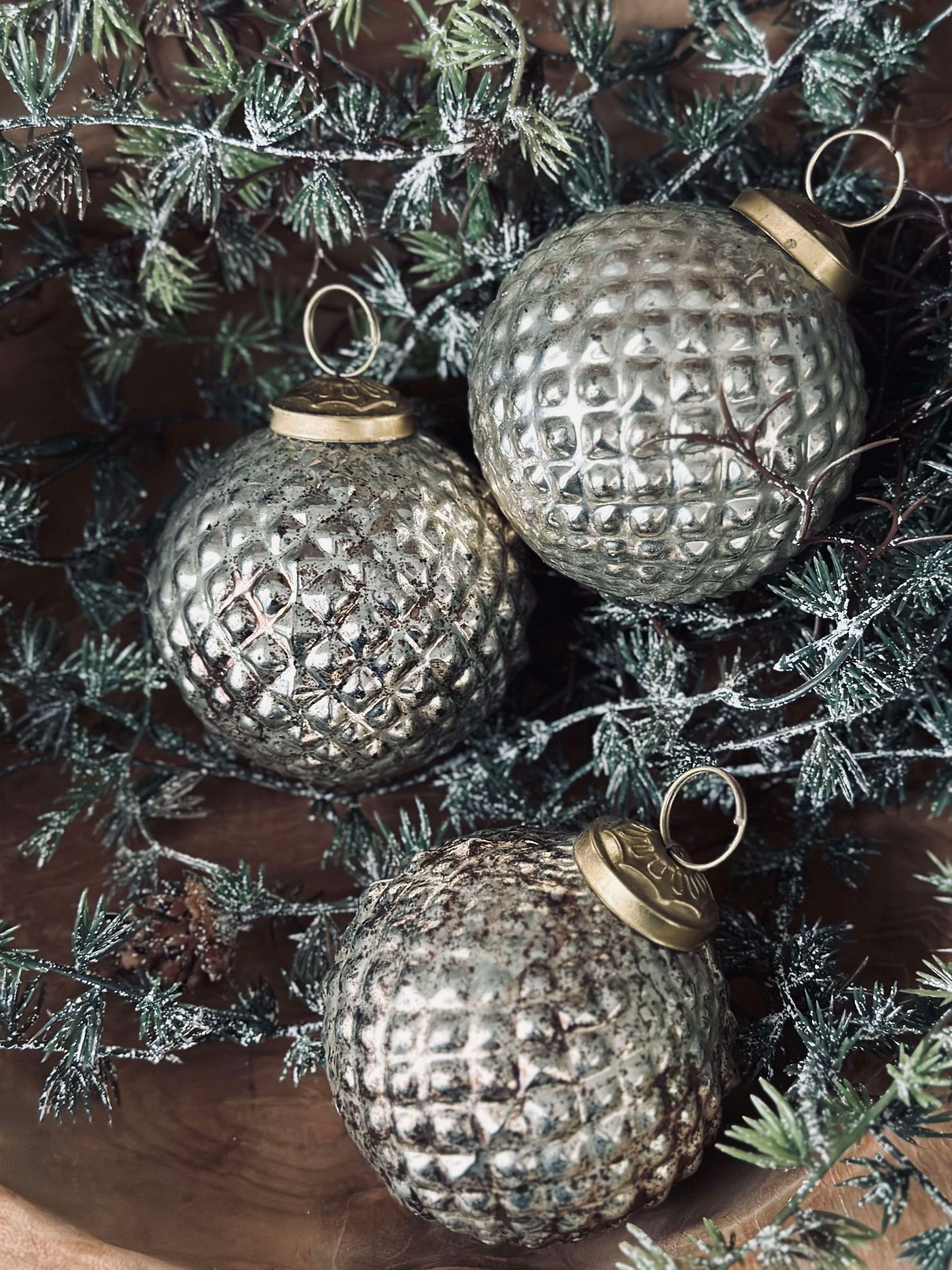 Christbaumkugeln aus Glas Gold - Packung mit 3 Stück
