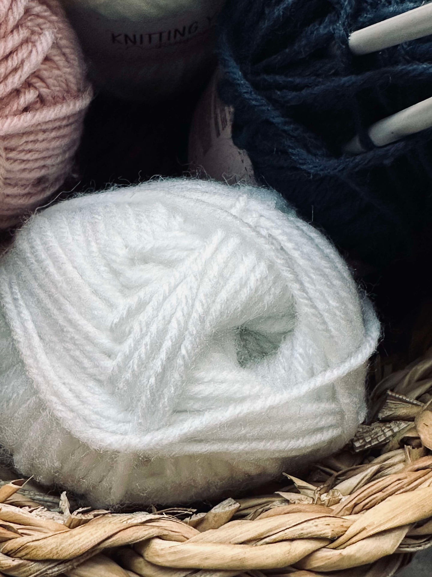 Garn Polyester 50 Gramm - Weiß