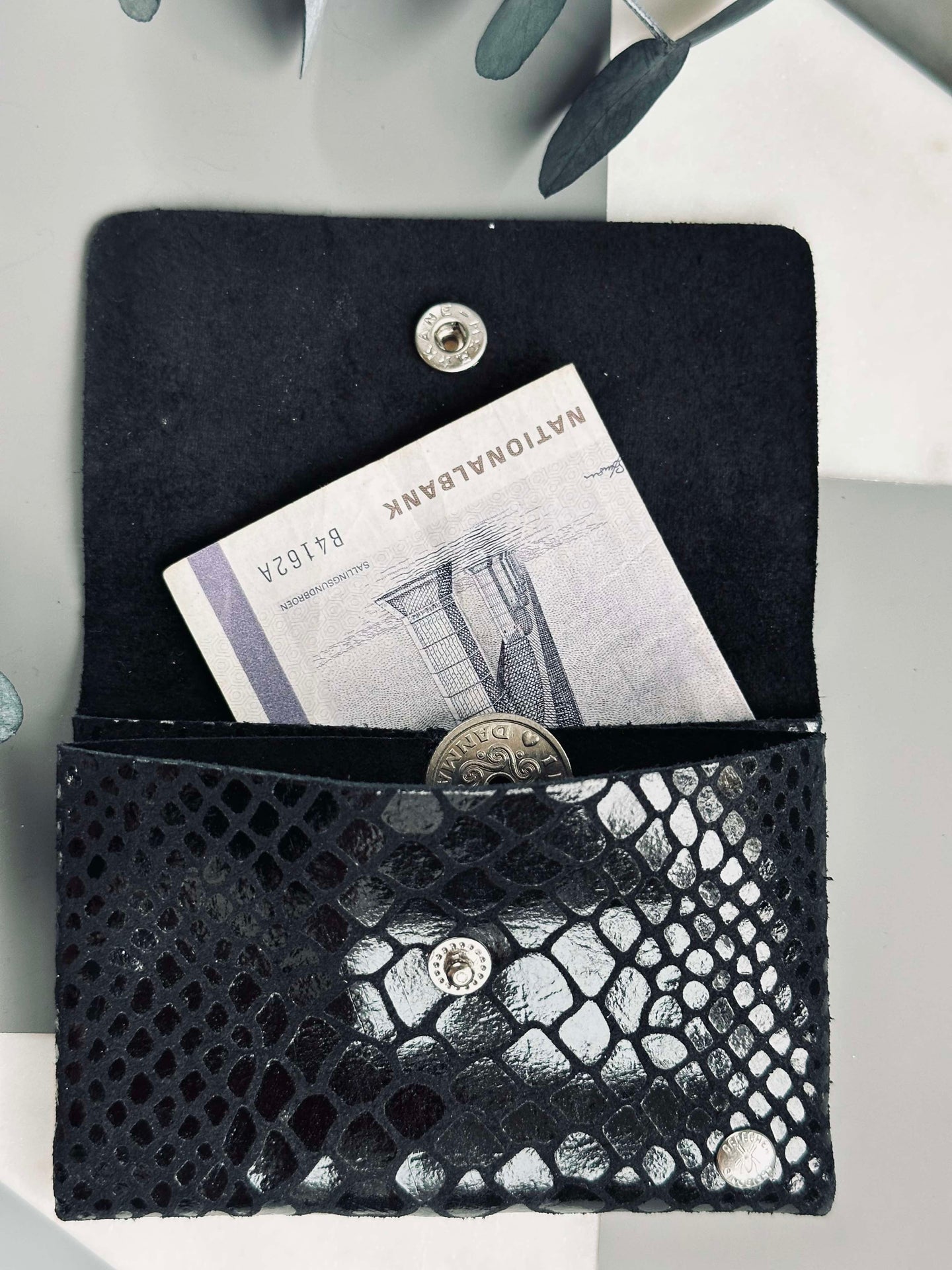 Portemonnaie Aura Small - Black croco