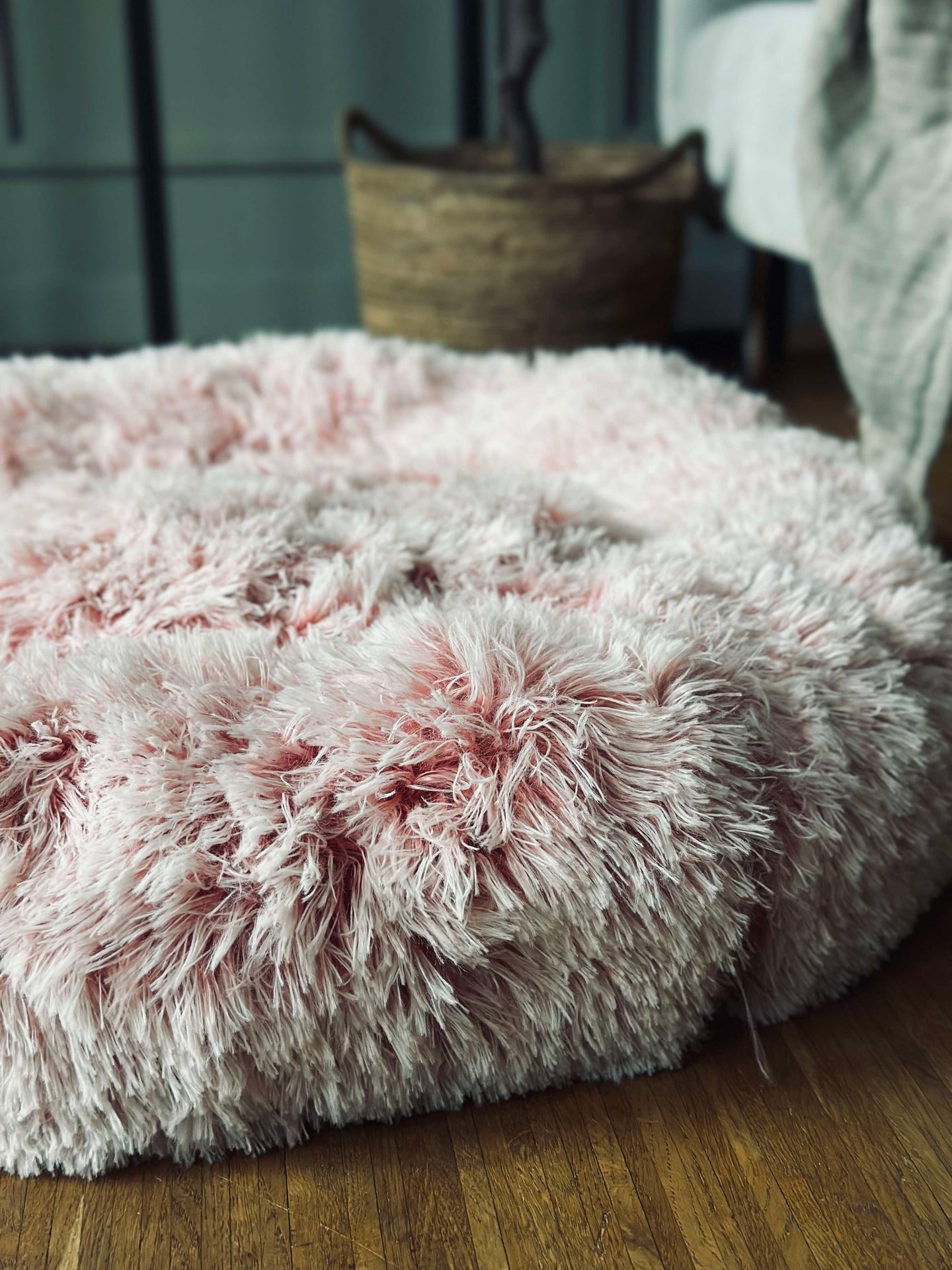 Hundekorb Fluffy - Ø 60 cm Rosa