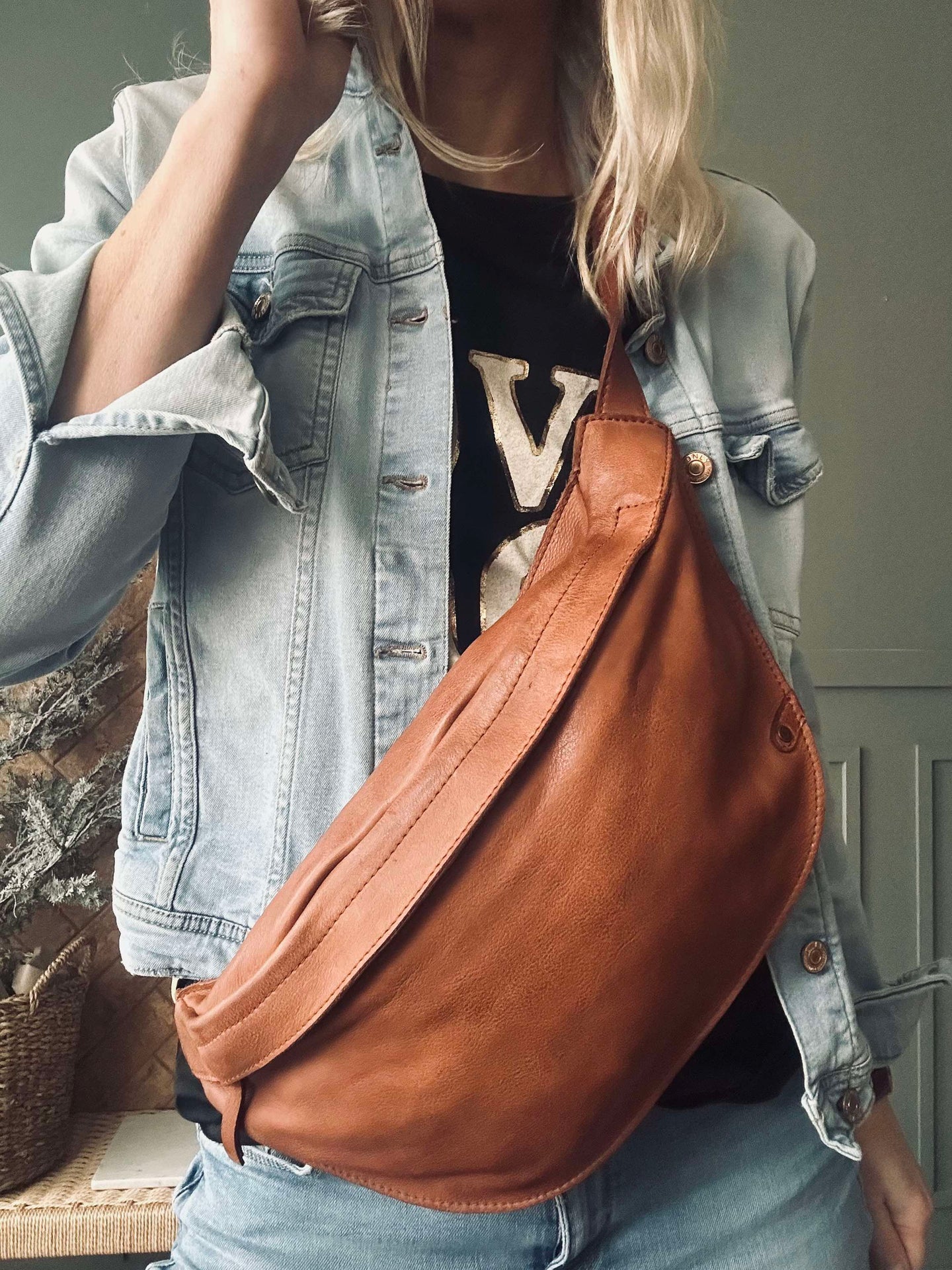 Gürteltasche Vintage Cognac