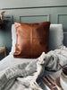 Kissenbezug Leder - Cognac 45x45