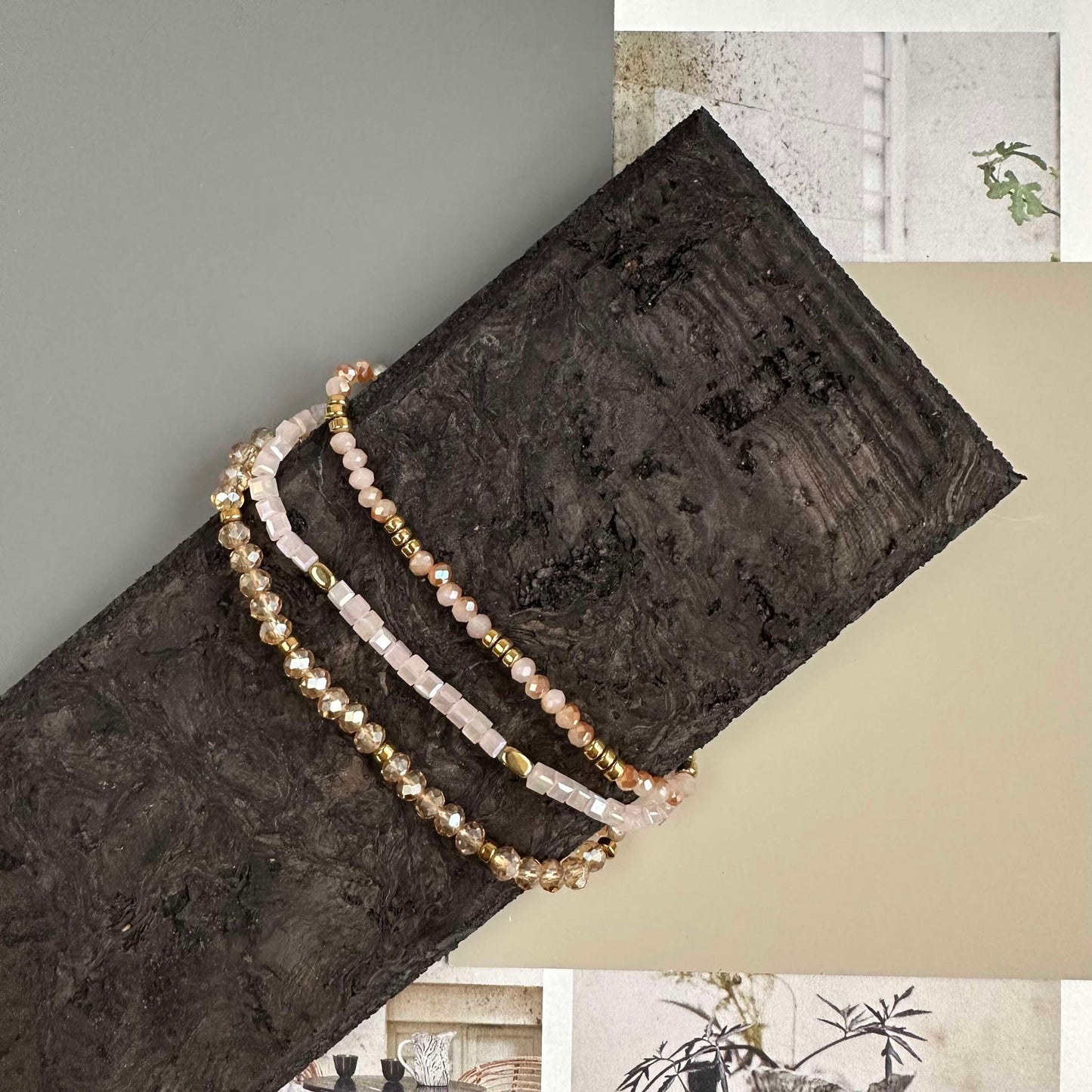 Armband Merle Natur - Set mit 3 Stk