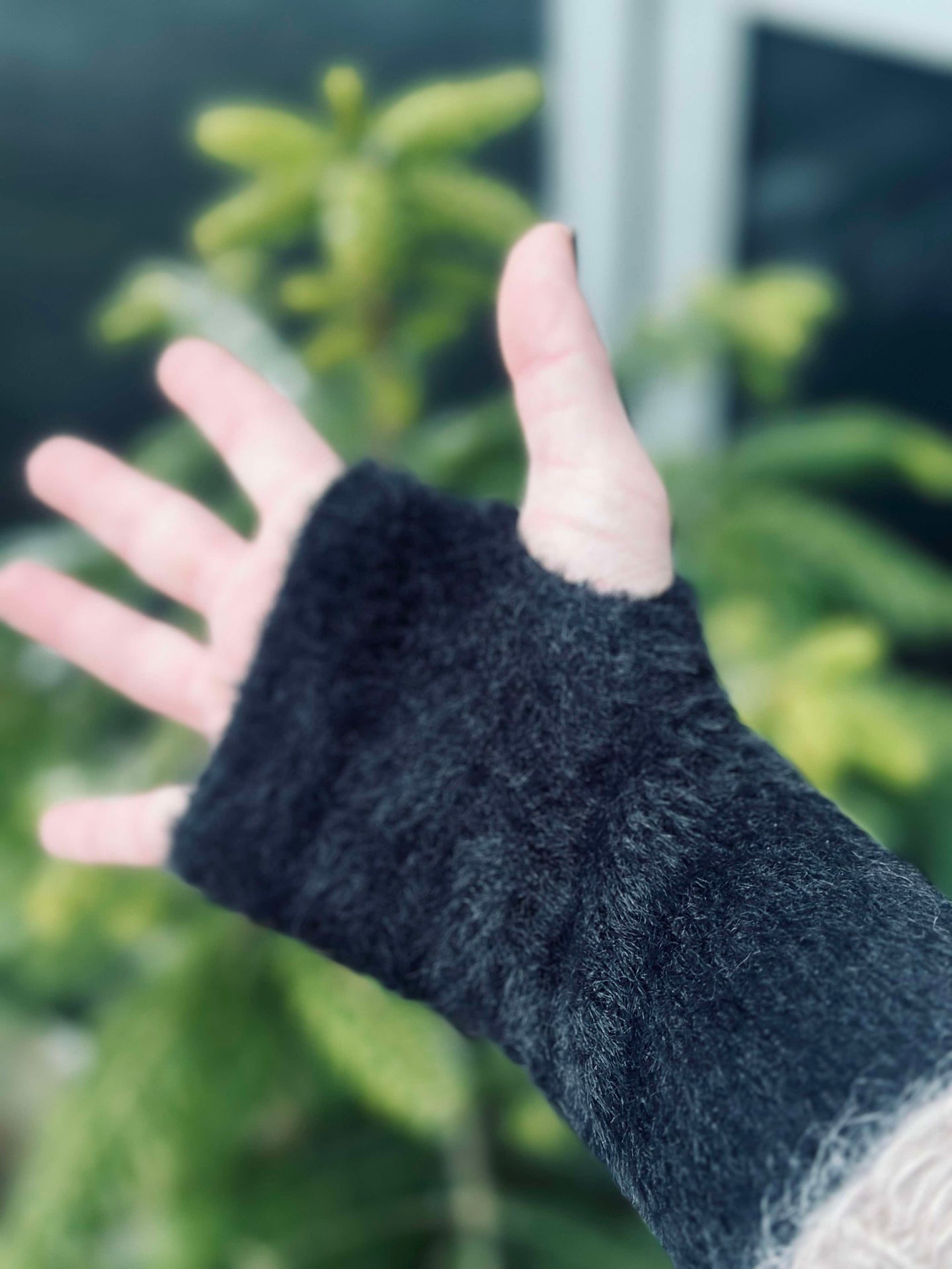 Handschuhe - Schwarzer Plüsch