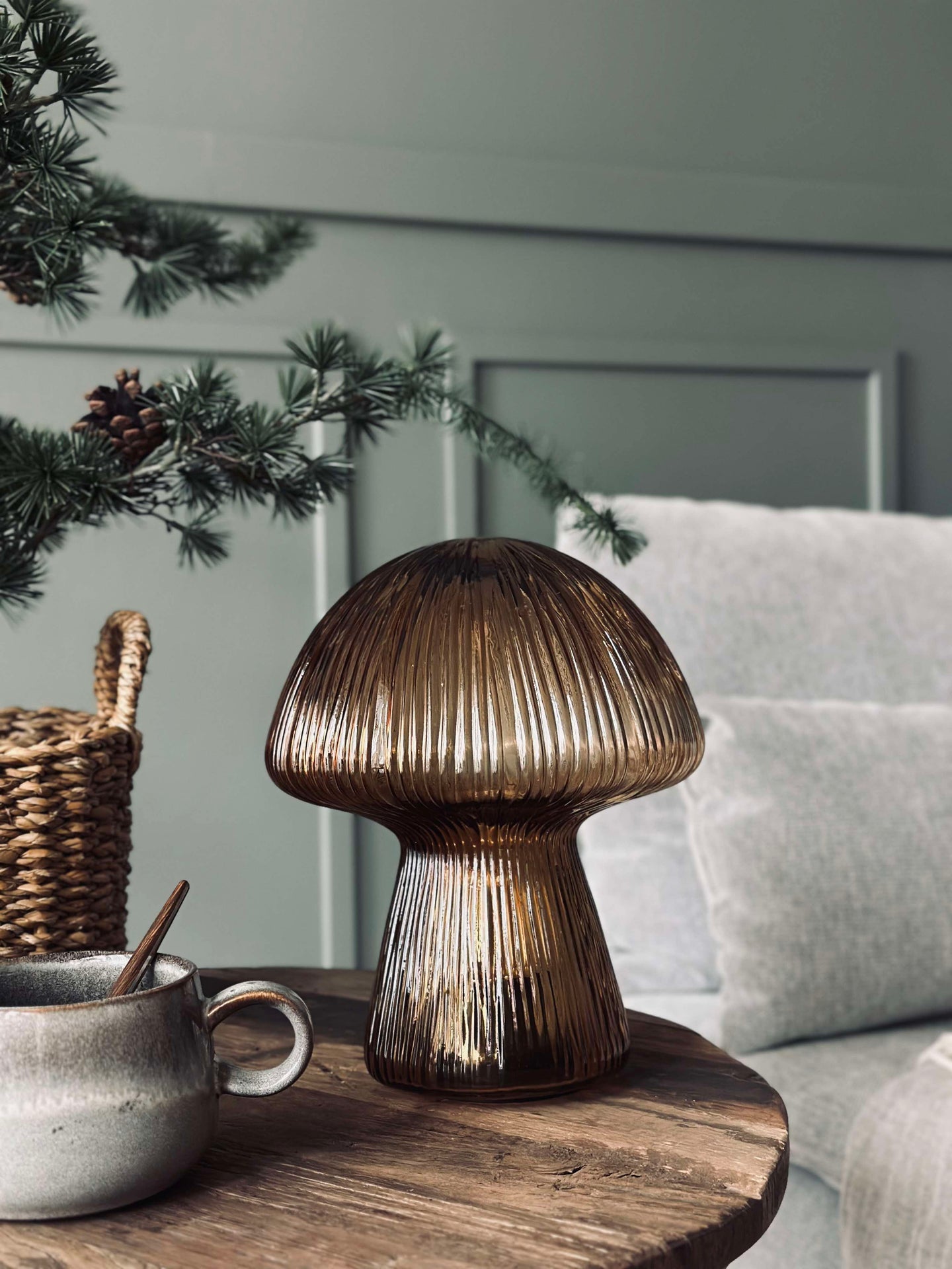 Mushroom mit Rillen 25 cm - Golden
