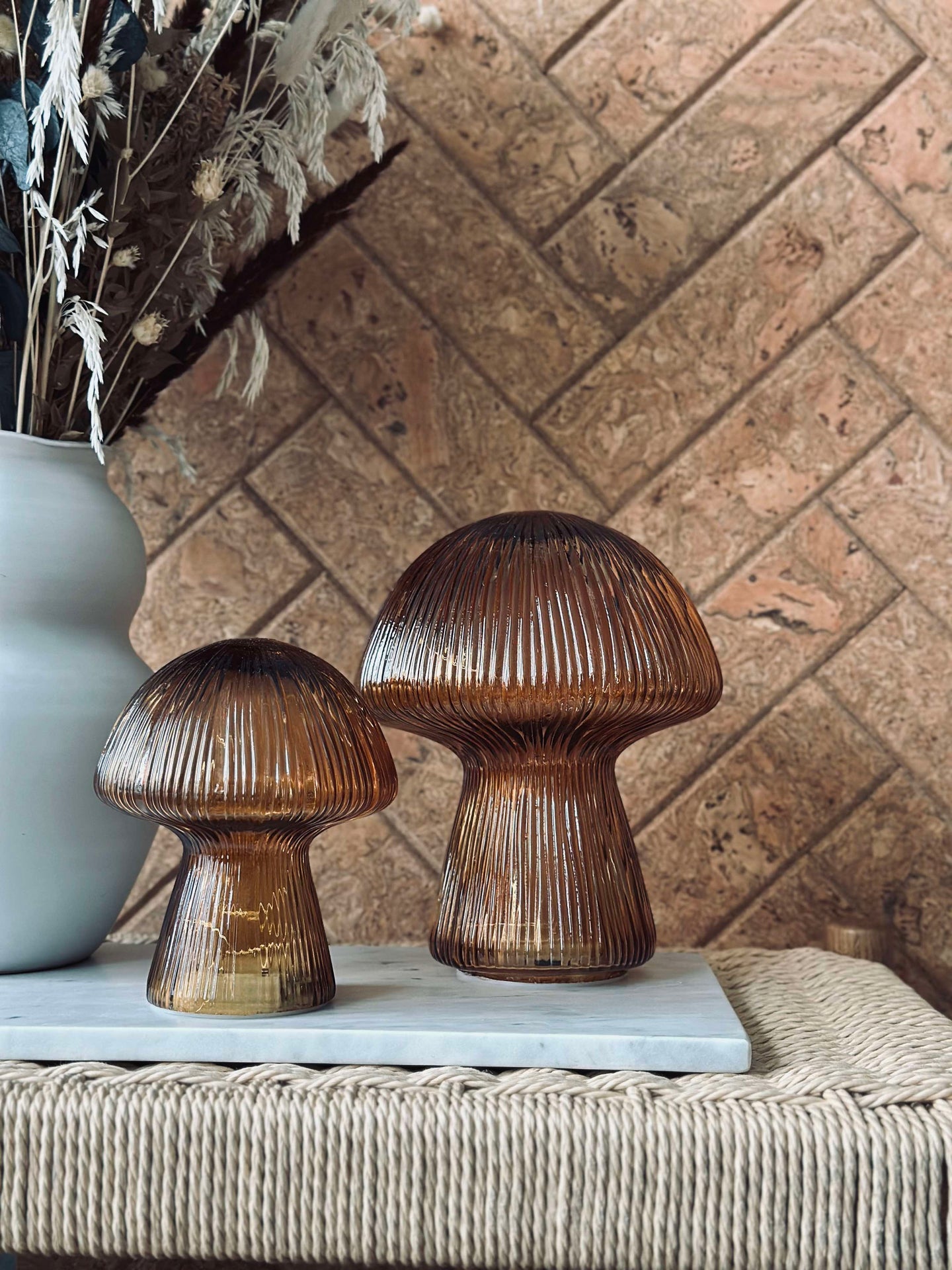 Mushroom mit Rillen 15cm - Golden