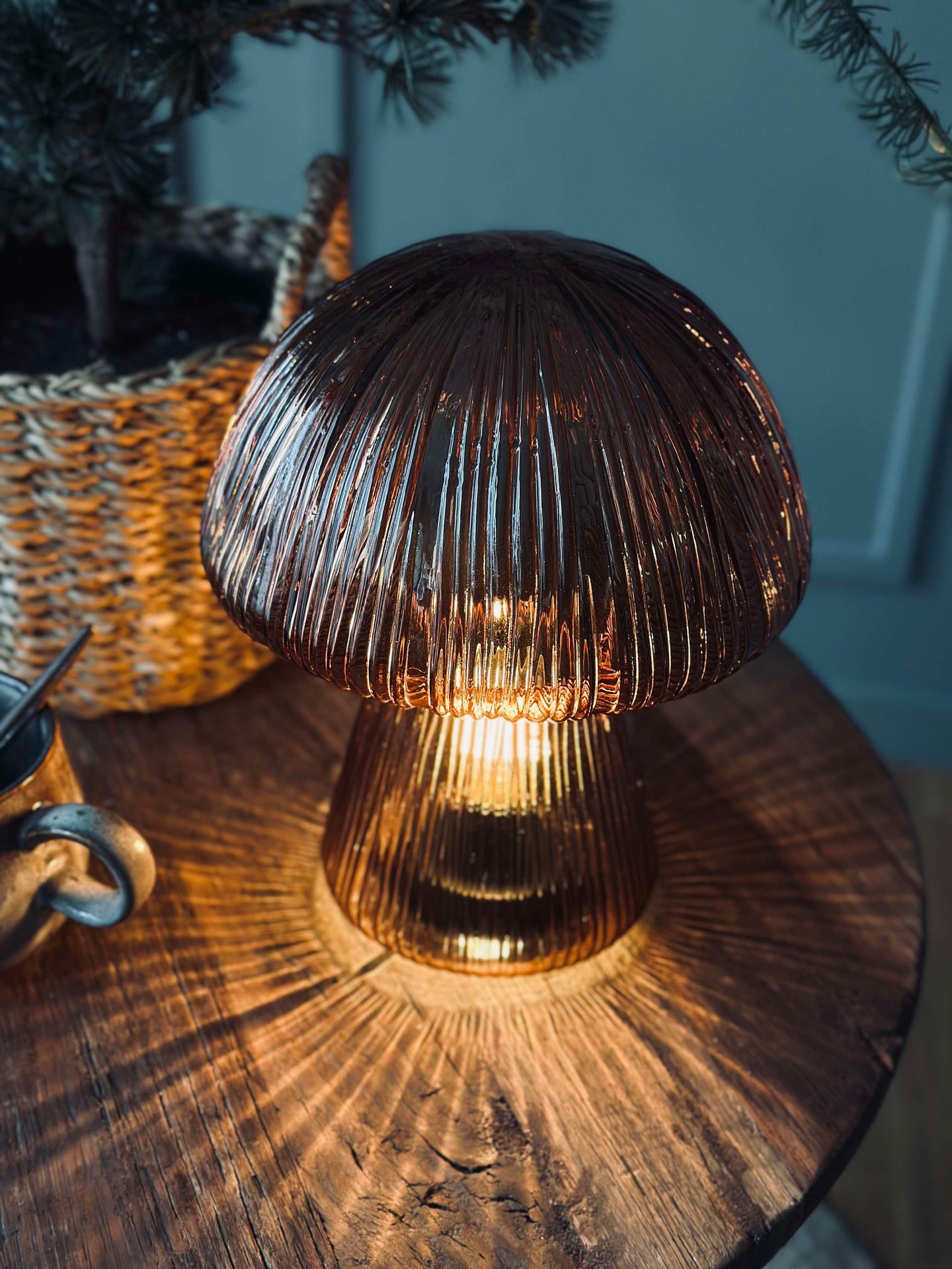 Mushroom mit Rillen 25cm - Braun