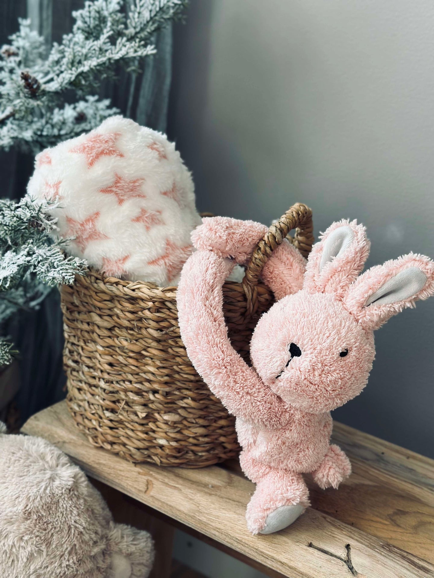 Babydecke mit Kuscheltier - Hase