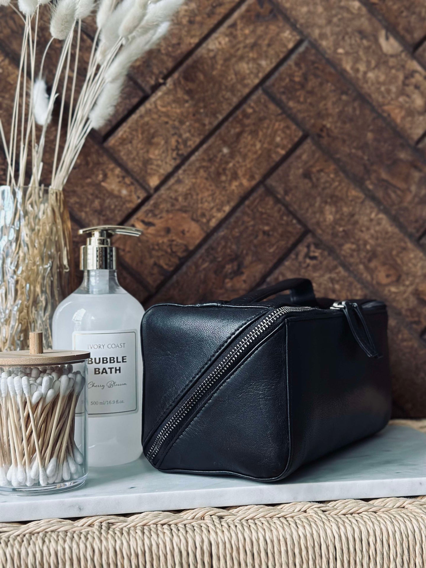Kulturbeutel RIO - Black leather