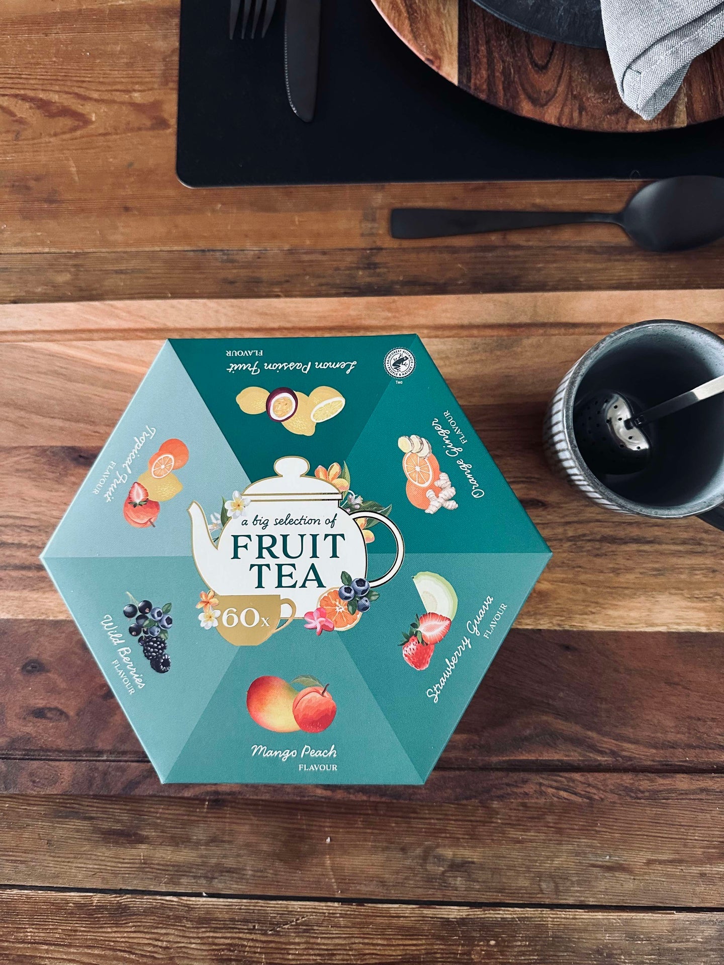 Geschenkbox mit Früchtetee - 60 Stück