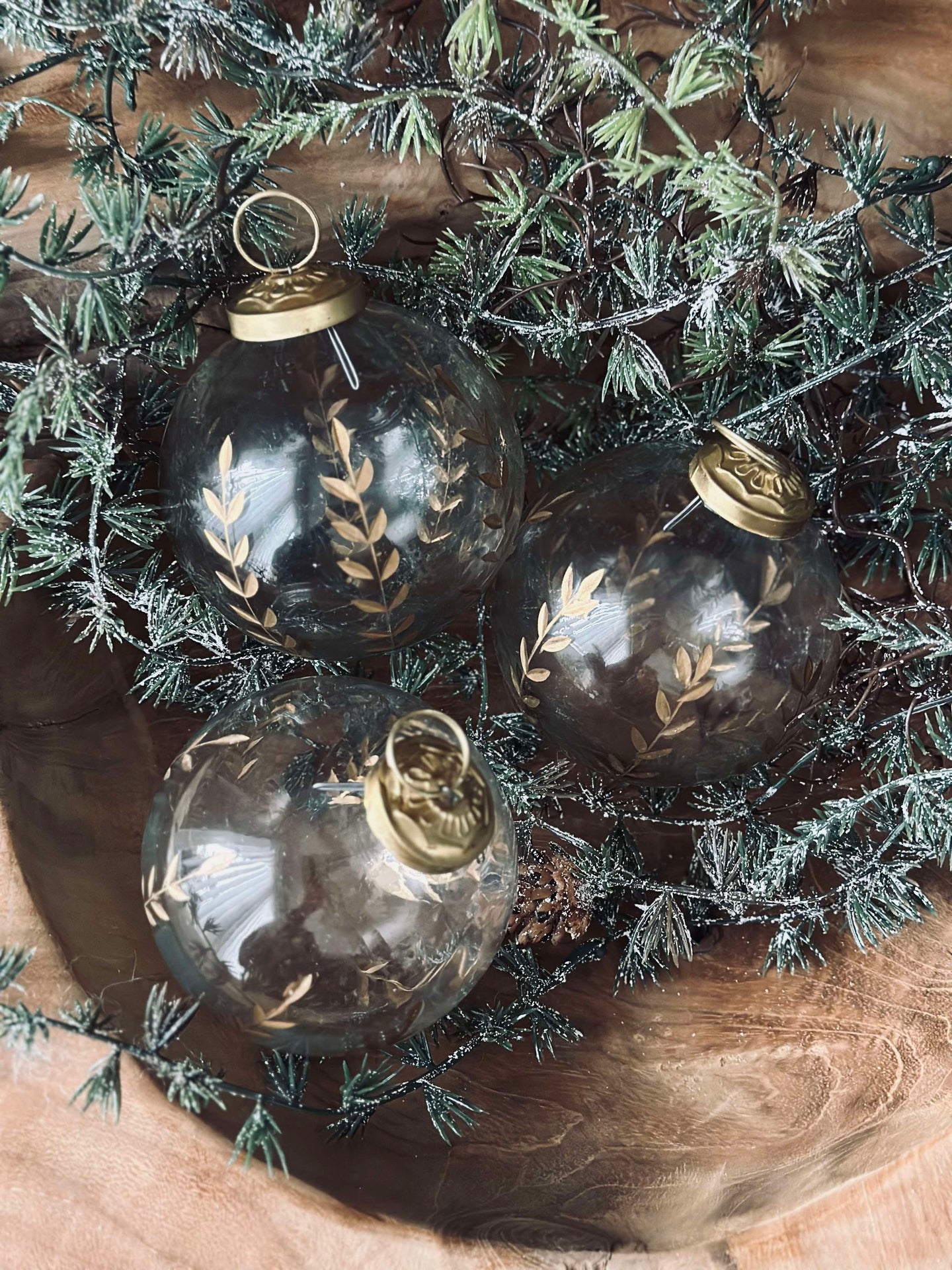 Weihnachtskugeln aus Glas - Set mit 3 Stück