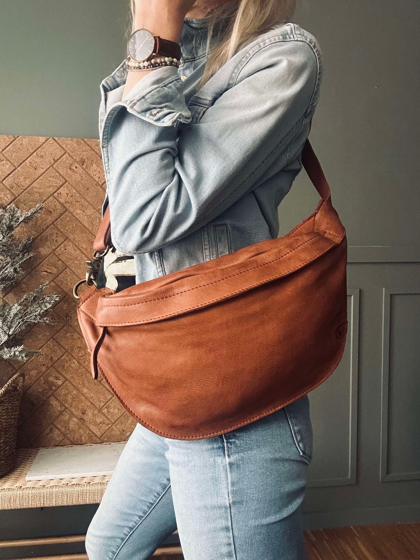 Gürteltasche Vintage Cognac