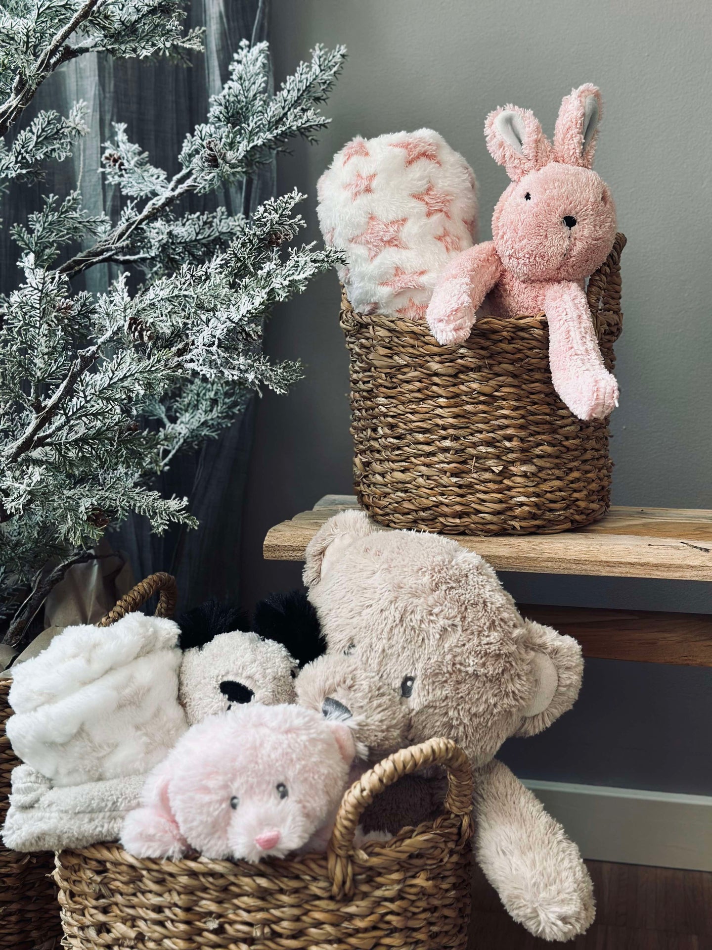 Babydecke mit Kuscheltier - Hase