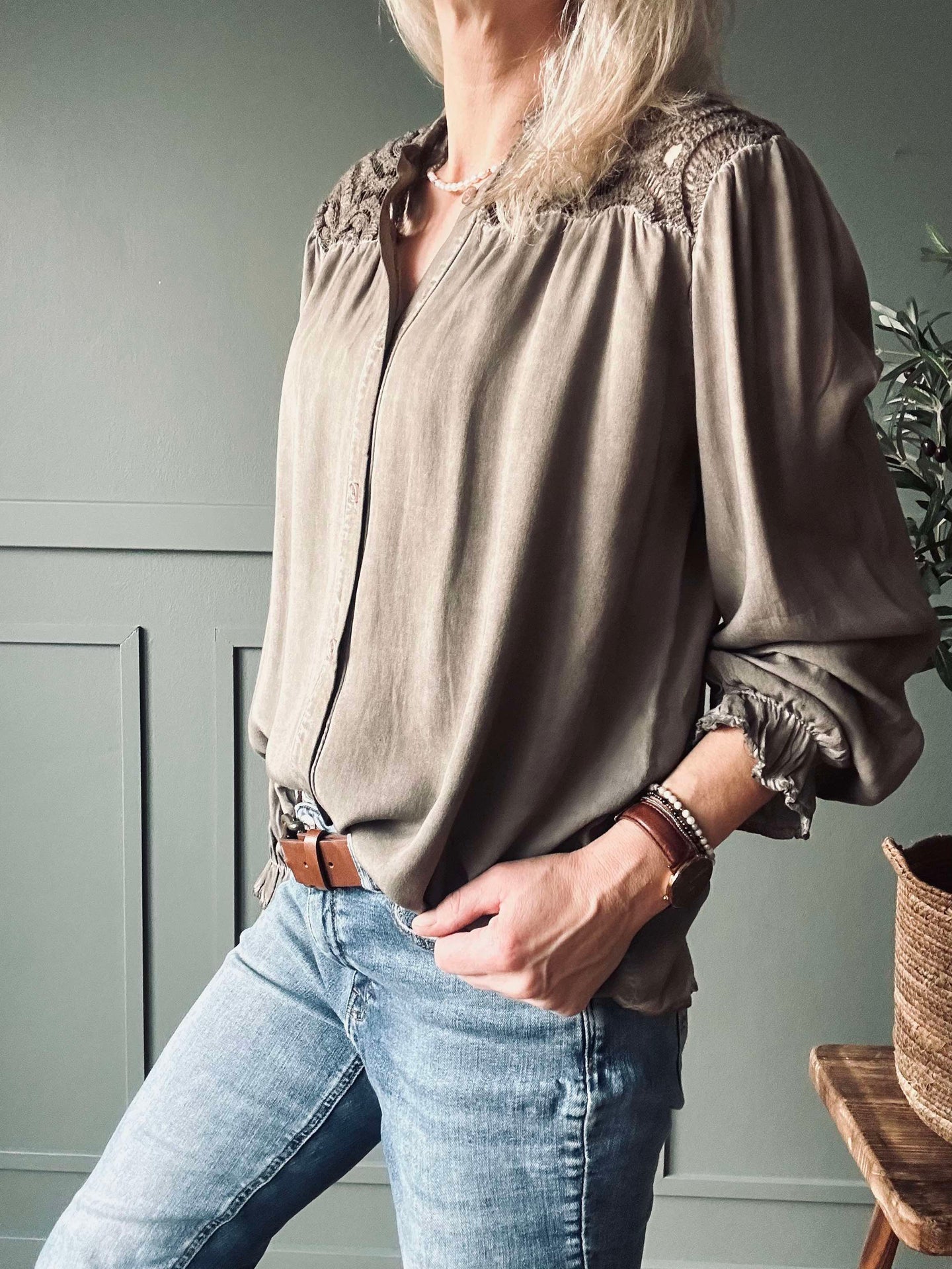 Bluse mit Spitze Fango