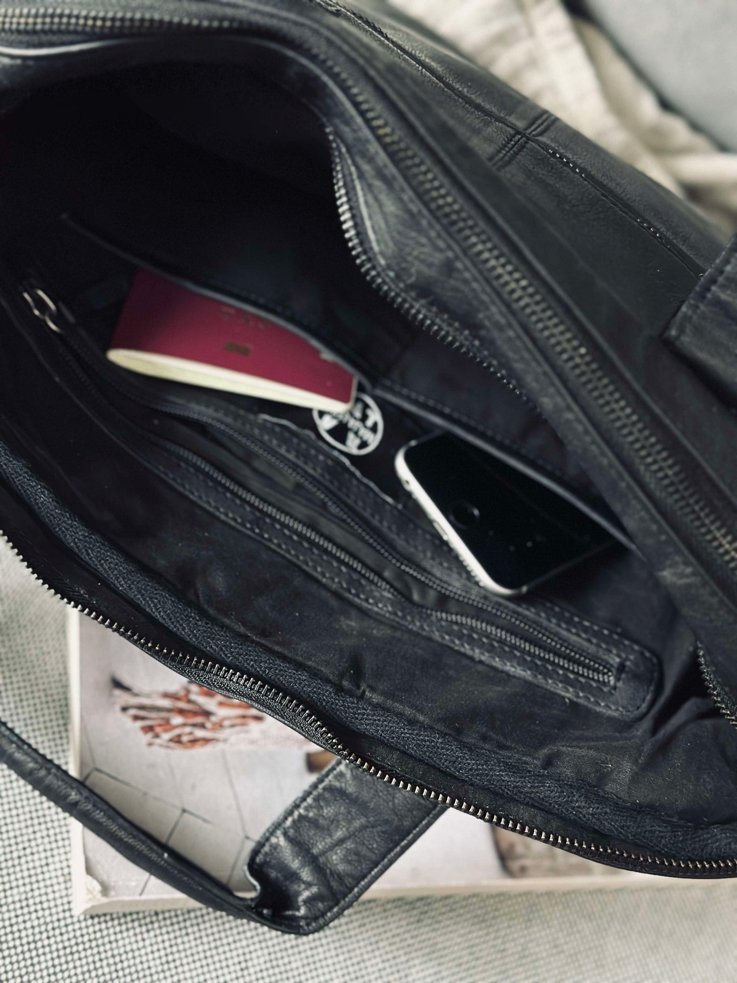 Arbeitstasche - Black Cow leather