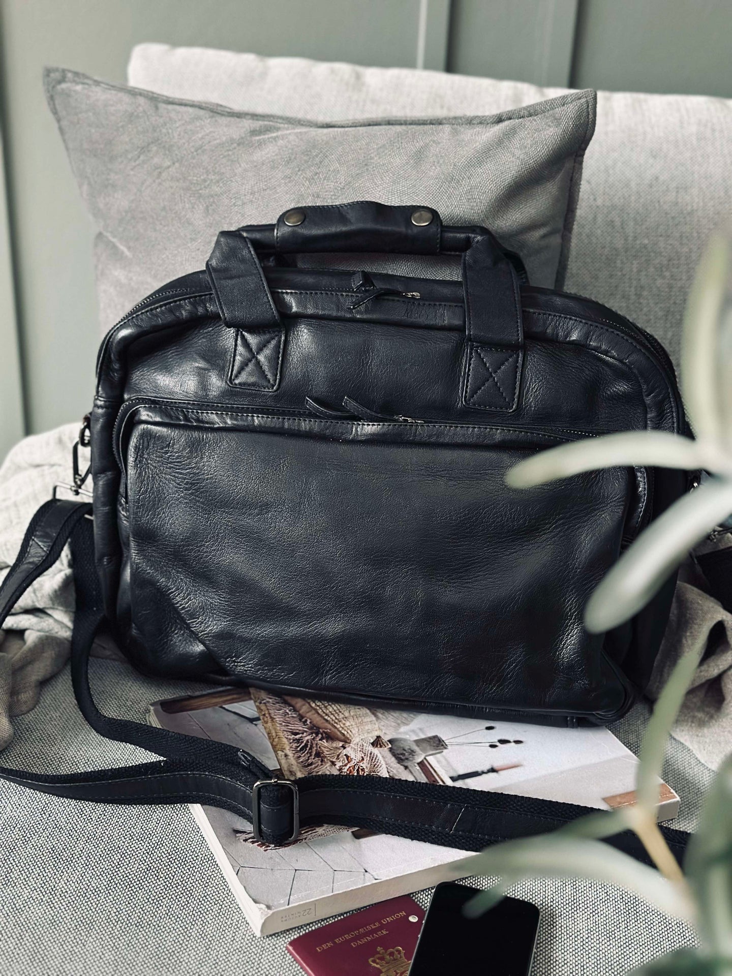 Arbeitstasche - Black Cow leather