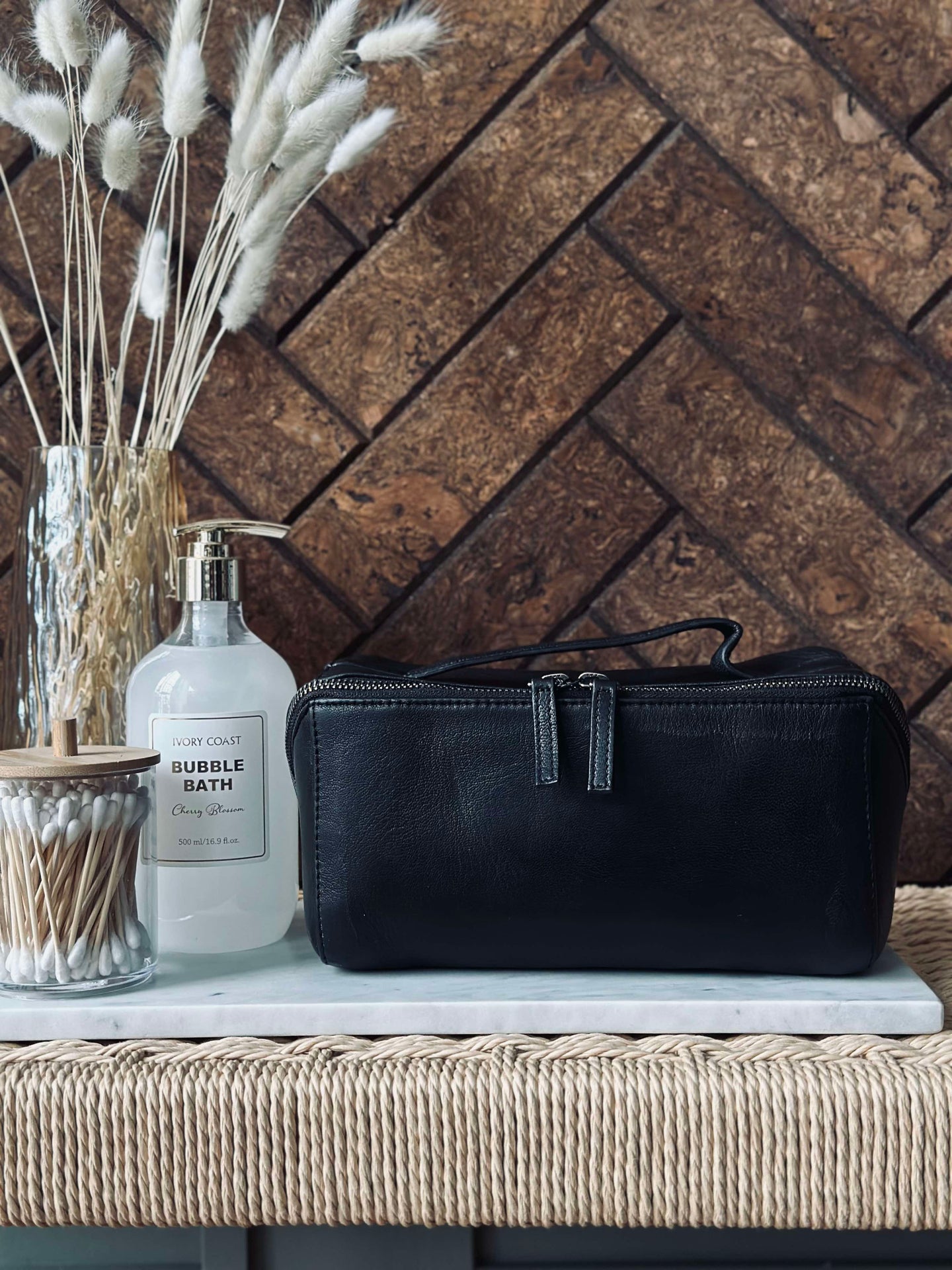 Kulturbeutel RIO - Black leather