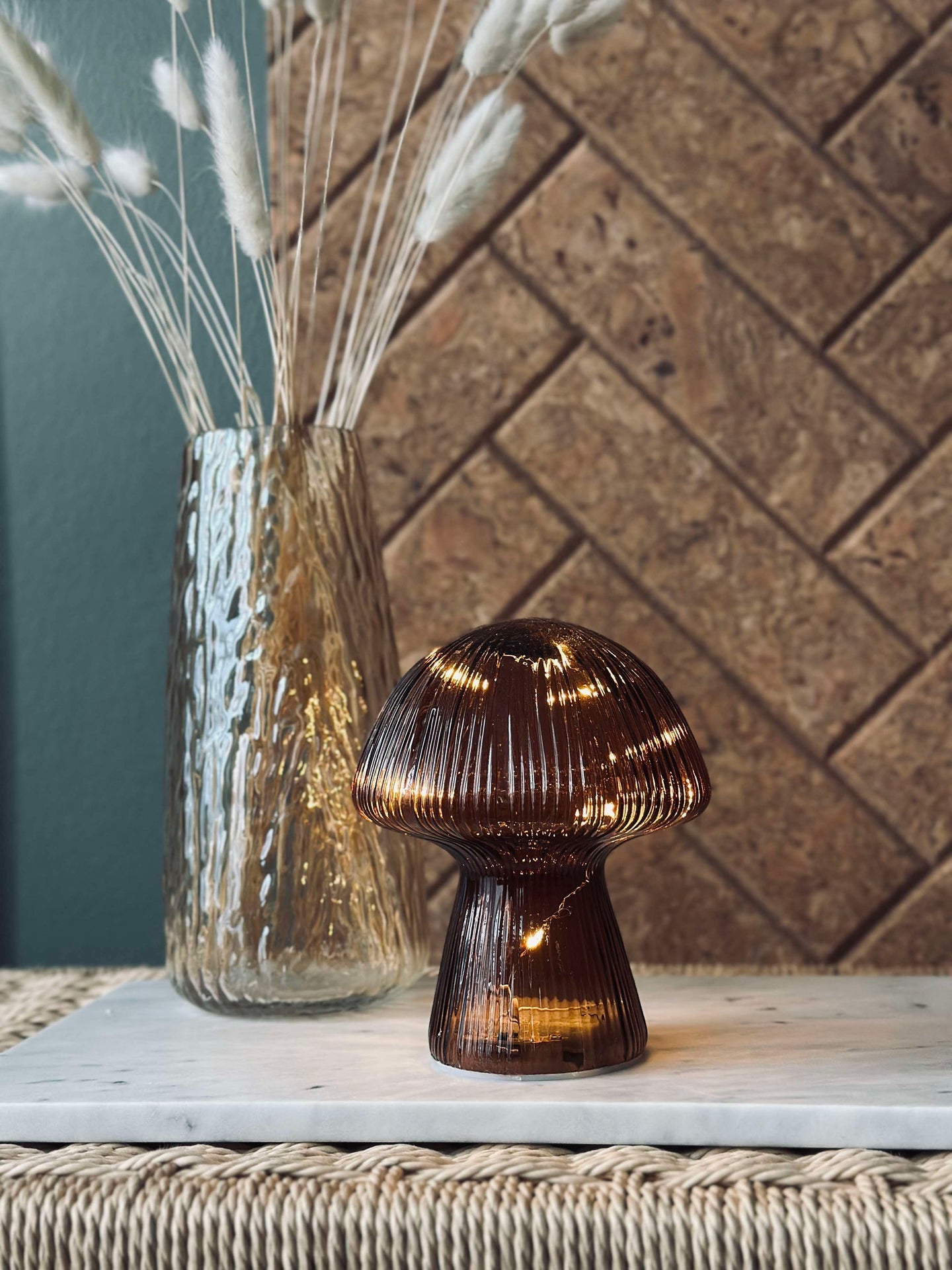Mushroom mit Rillen 15cm - Brown