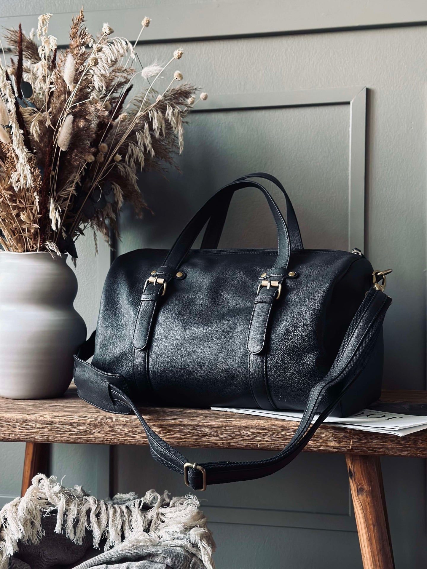 Trainingstasche BLACK leather