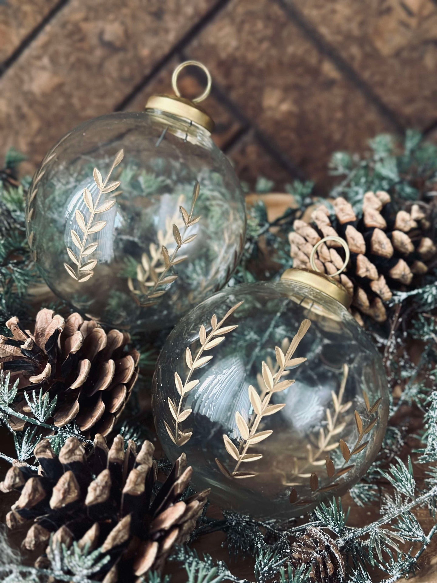 Glas-Weihnachtskugeln - 2er-Set
