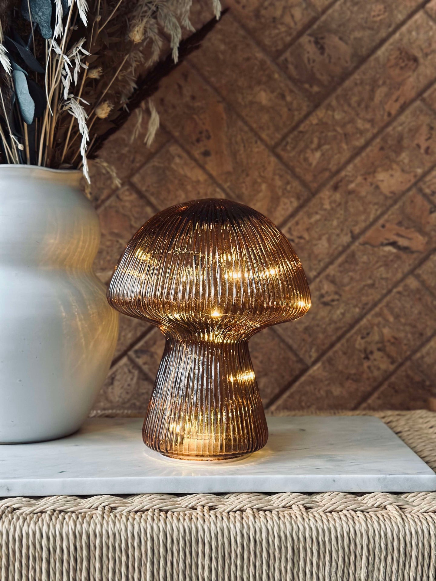 Mushroom mit Rillen 15cm - Golden