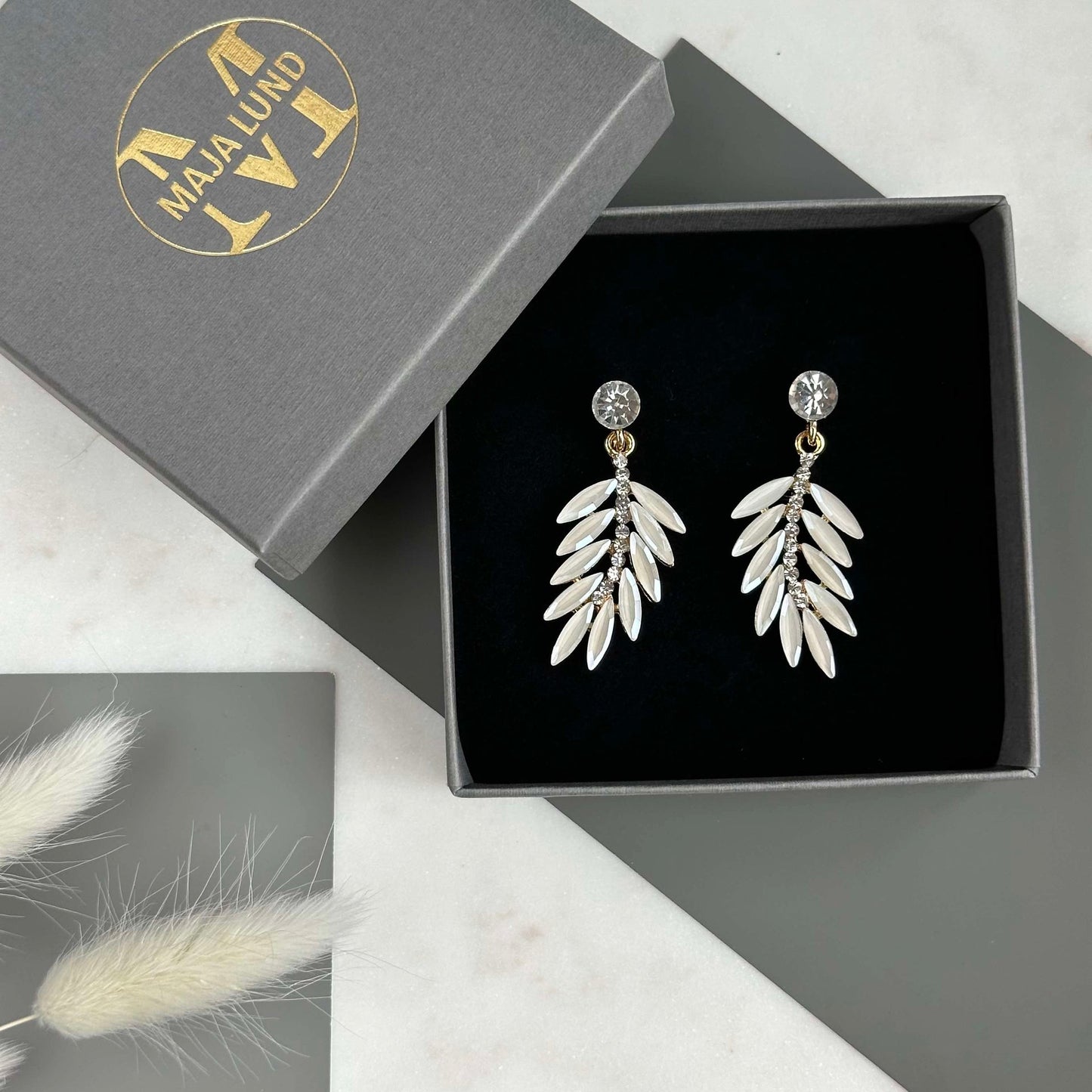 Ohrringe Feather - White