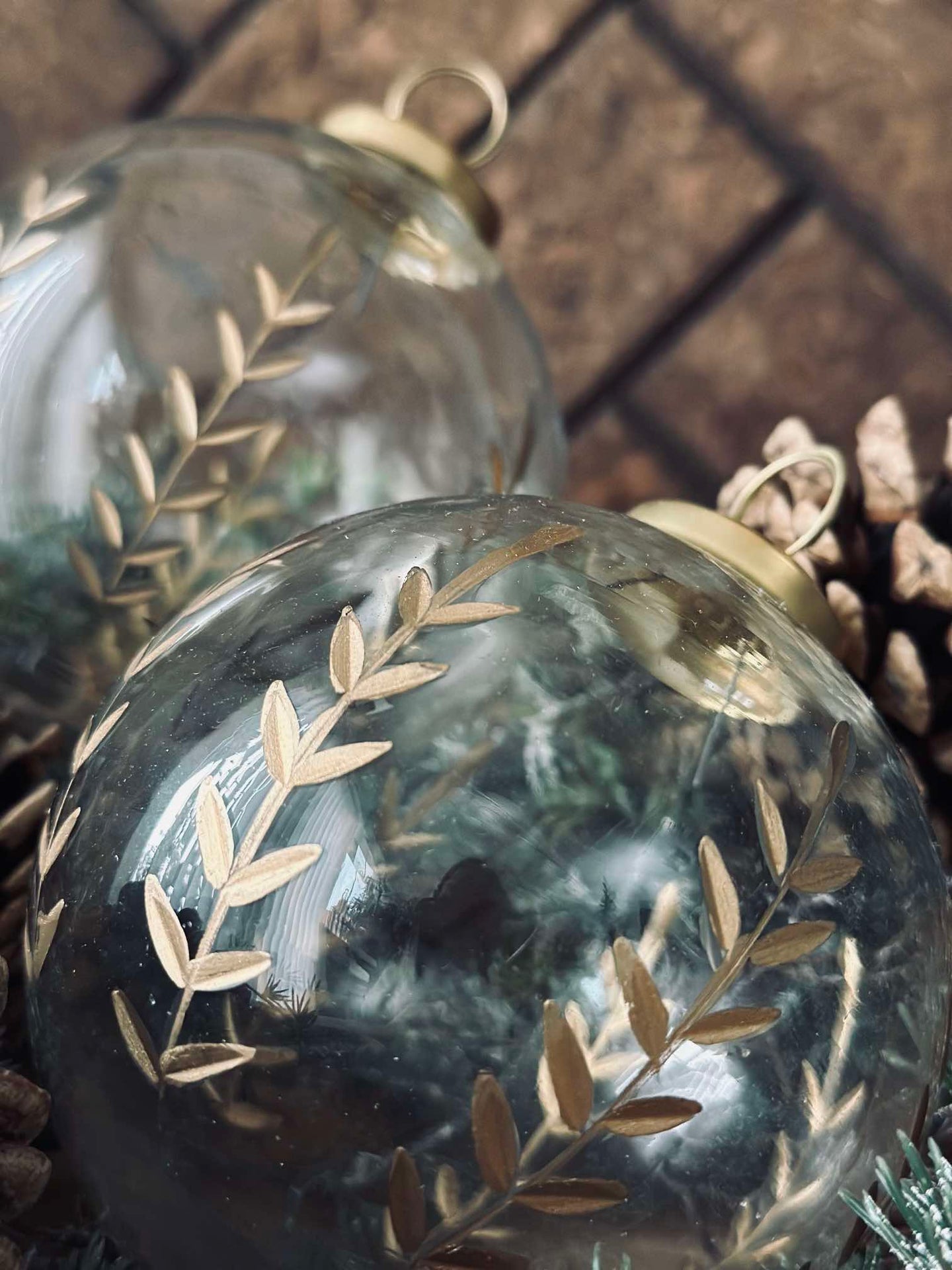 Glas-Weihnachtskugeln - 2er-Set