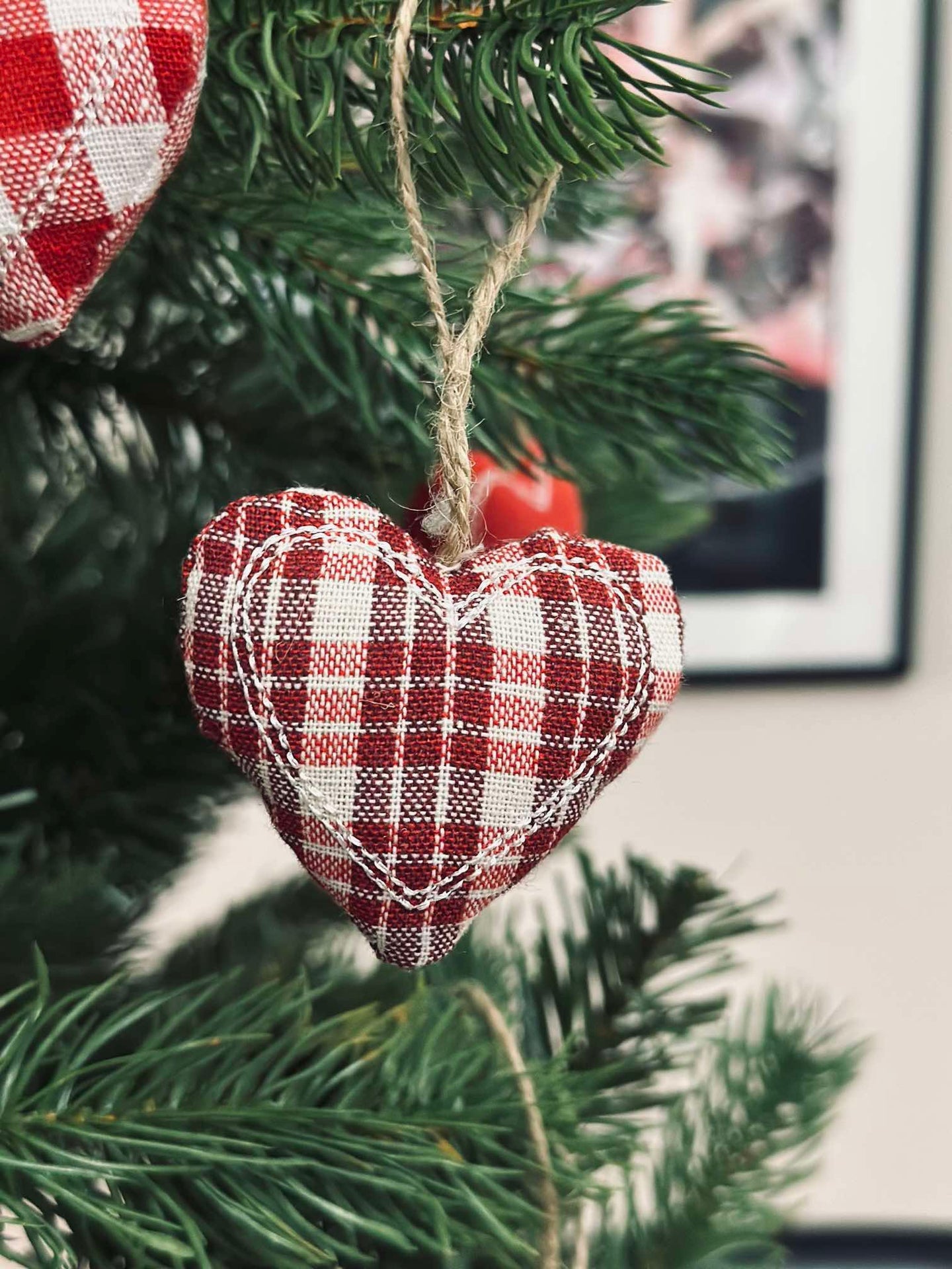 Weihnachtsherzen zum Aufhängen - 6 Stk.