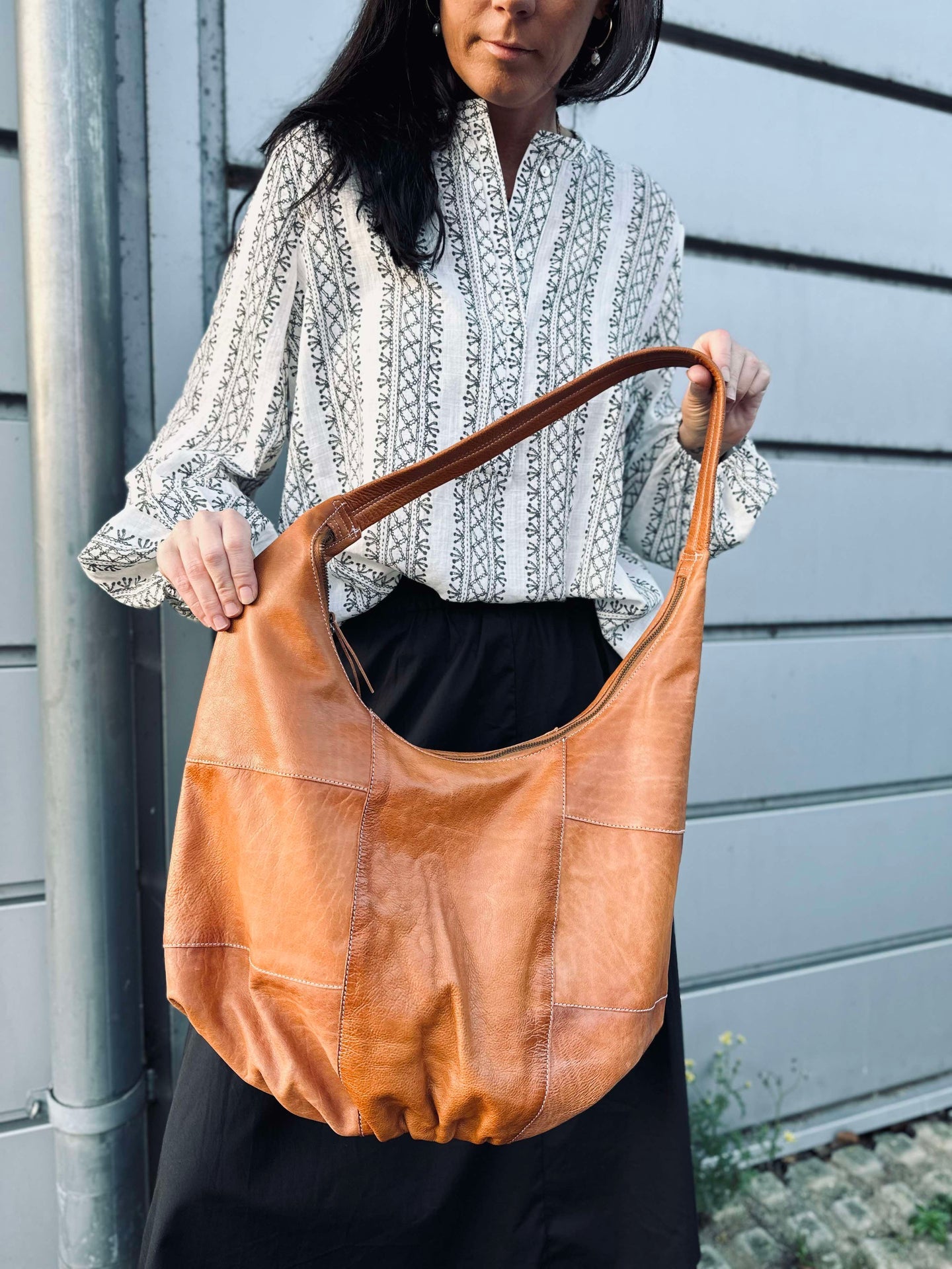 Schultertasche Big cognac