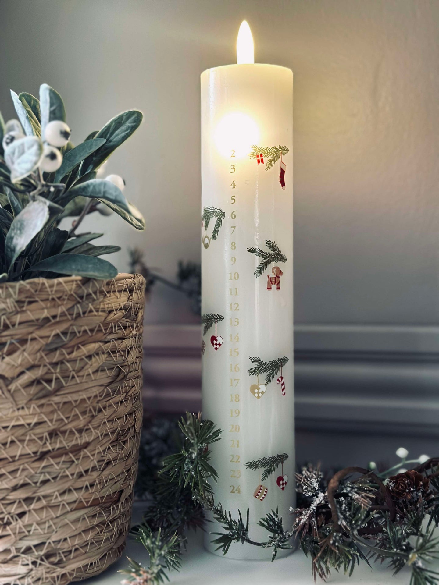 LED-Kalenderkerze mit Fernbedienung