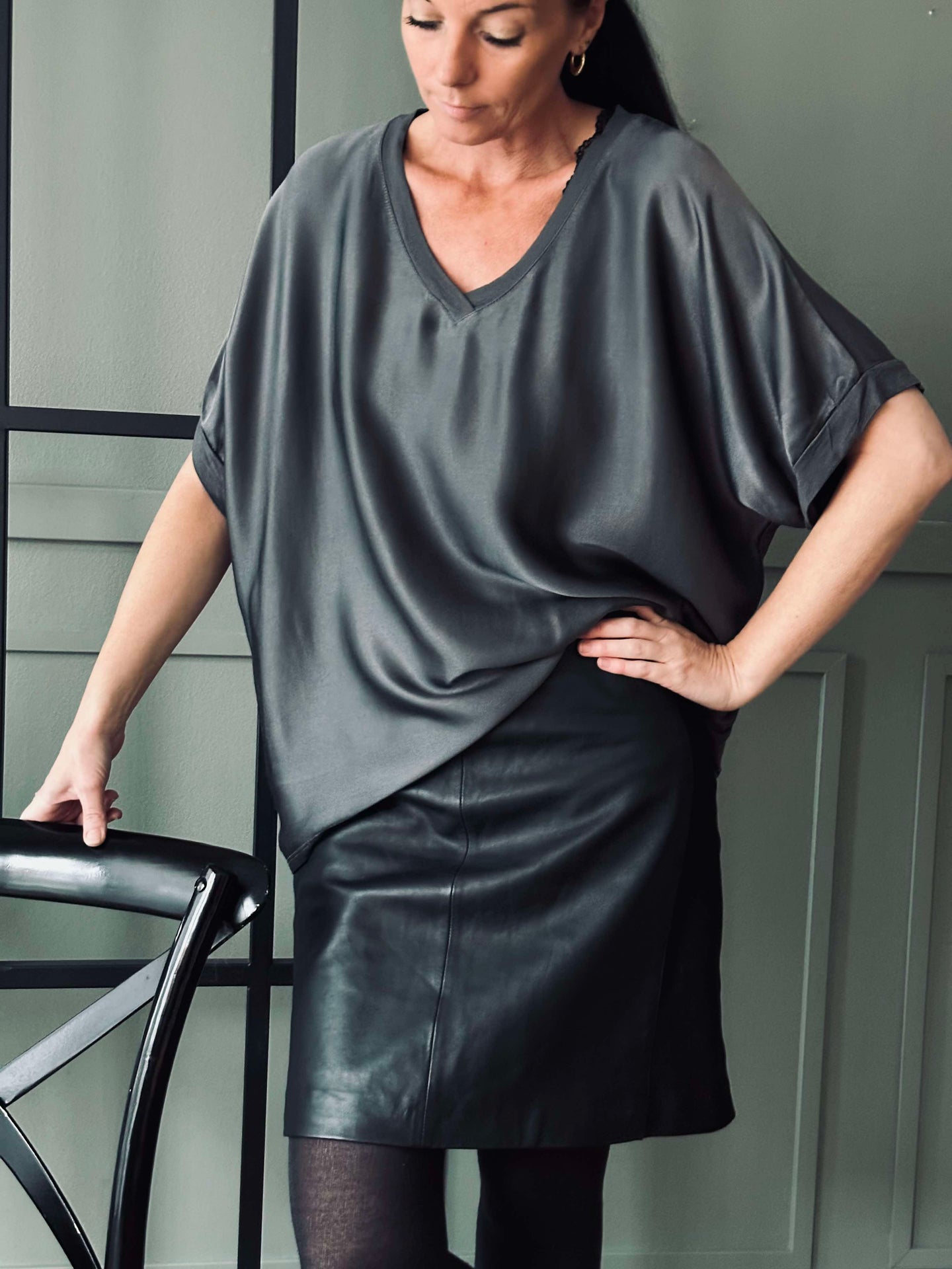 Bluse MILA - Anthrazit